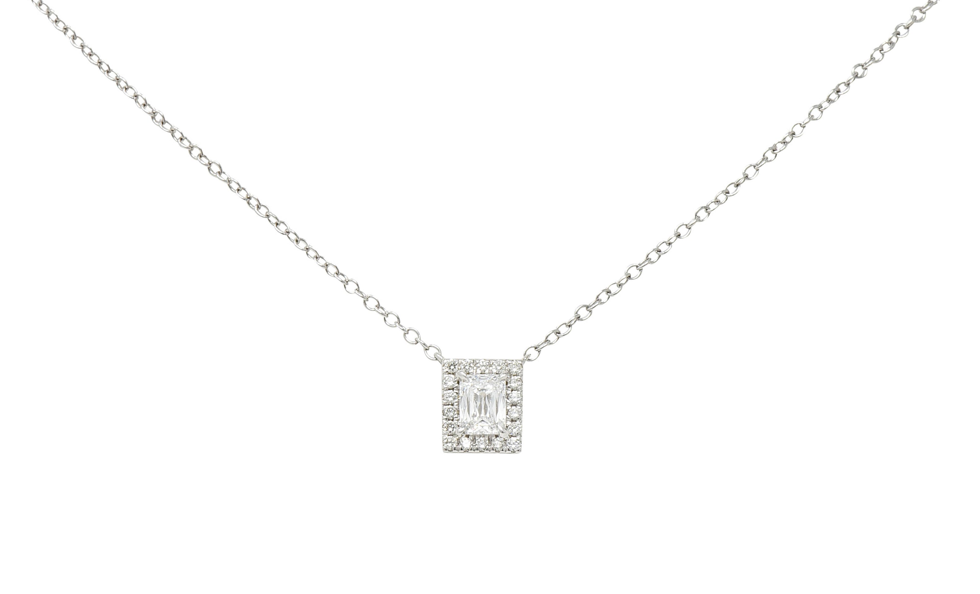 Modern 0.70 CTW Crisscut Diamond Platinum Station NecklaceNecklace - Wilson's Estate Jewelry