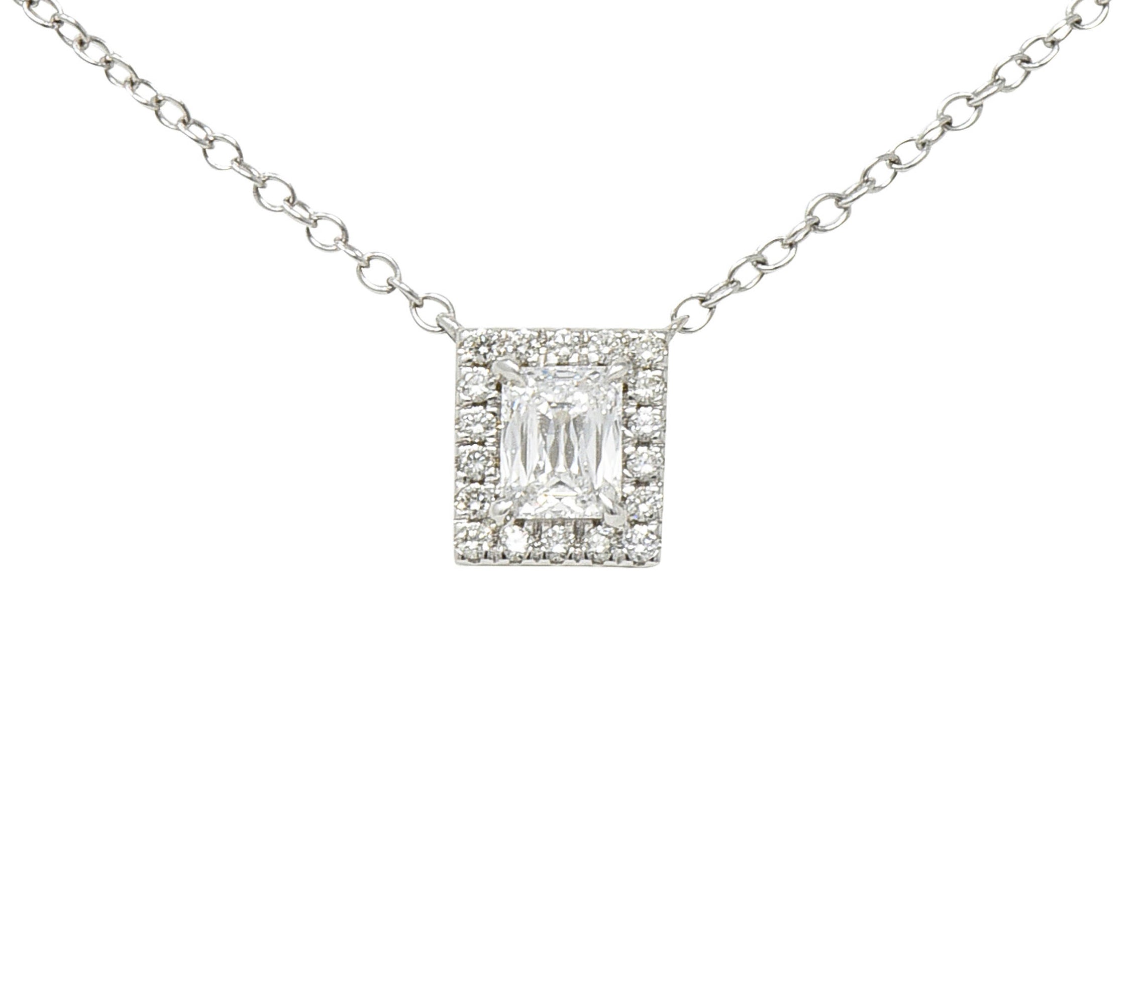 Modern 0.70 CTW Crisscut Diamond Platinum Station NecklaceNecklace - Wilson's Estate Jewelry