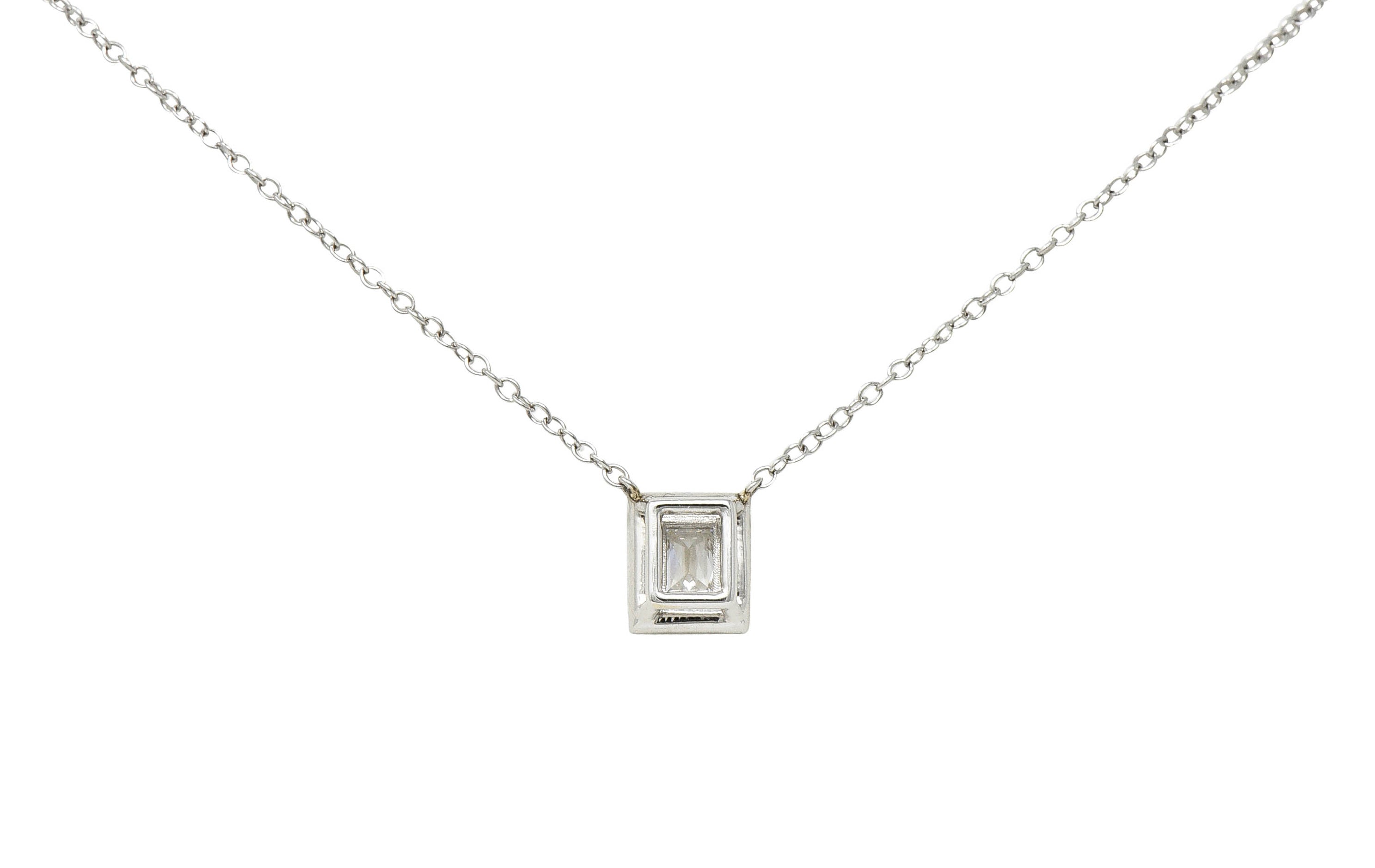 Modern 0.70 CTW Crisscut Diamond Platinum Station NecklaceNecklace - Wilson's Estate Jewelry