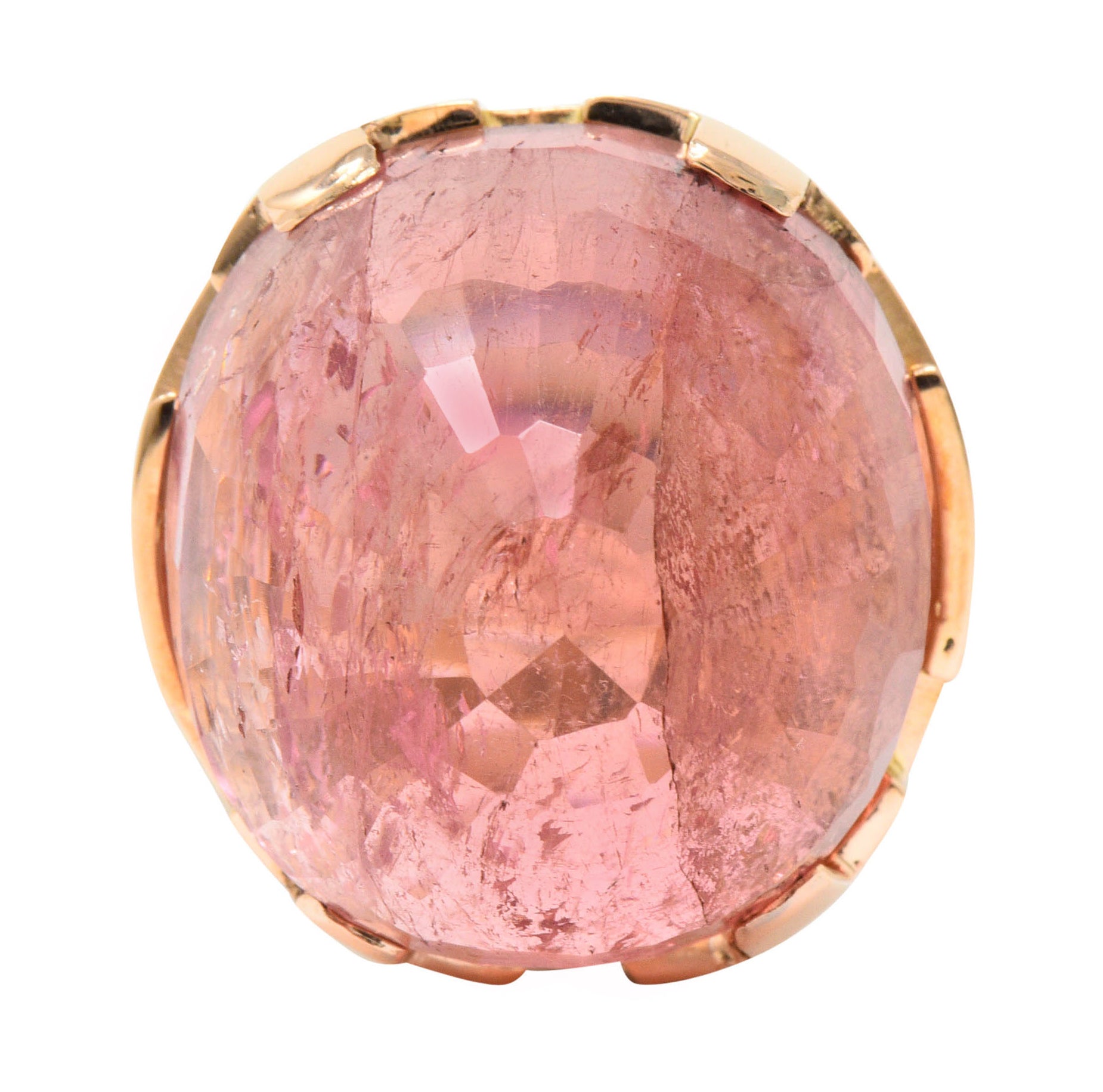 Large SeidenGang Pink Tourmaline 14 Karat Gold Cocktail RingRing - Wilson's Estate Jewelry