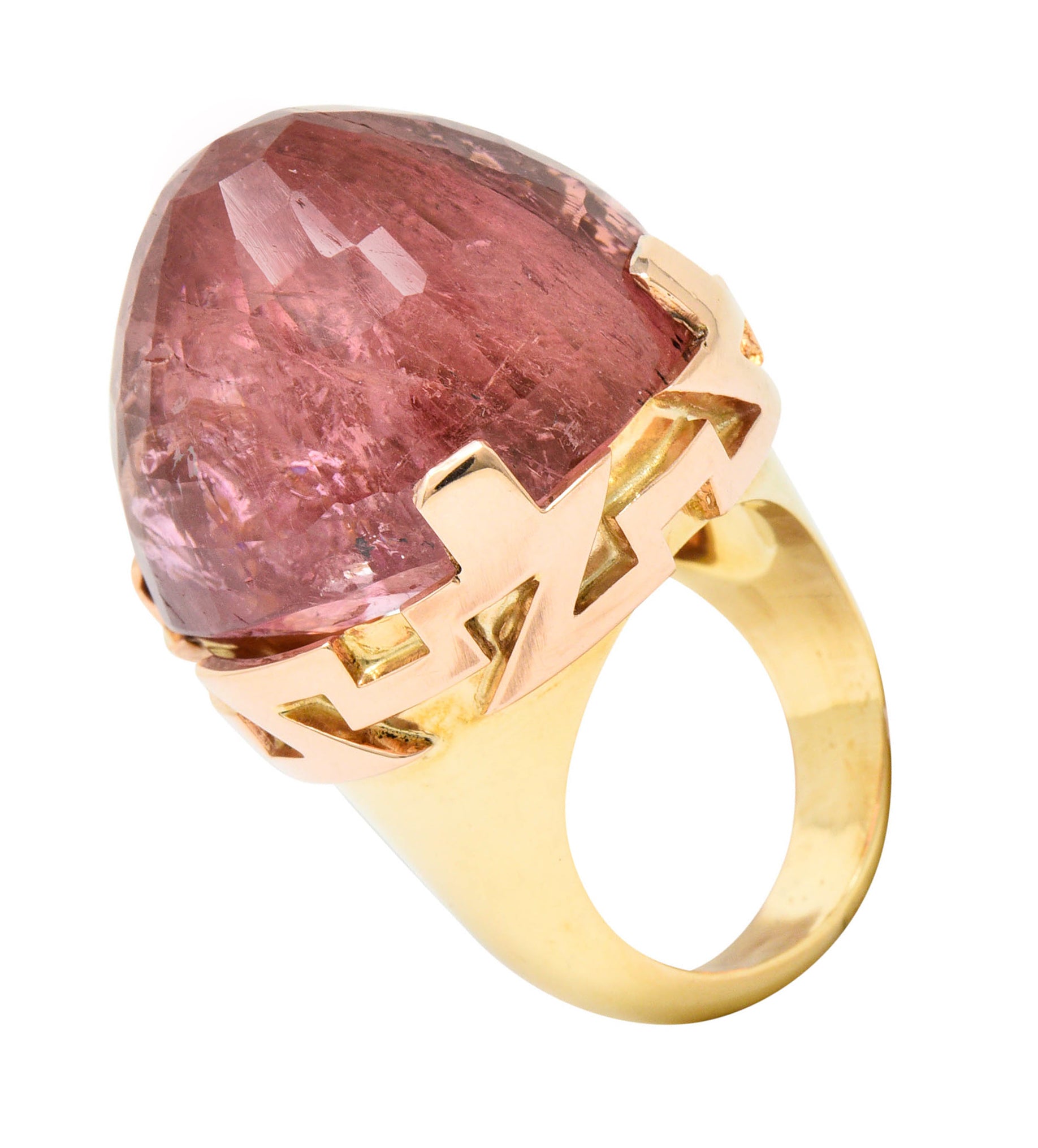 Large SeidenGang Pink Tourmaline 14 Karat Gold Cocktail RingRing - Wilson's Estate Jewelry