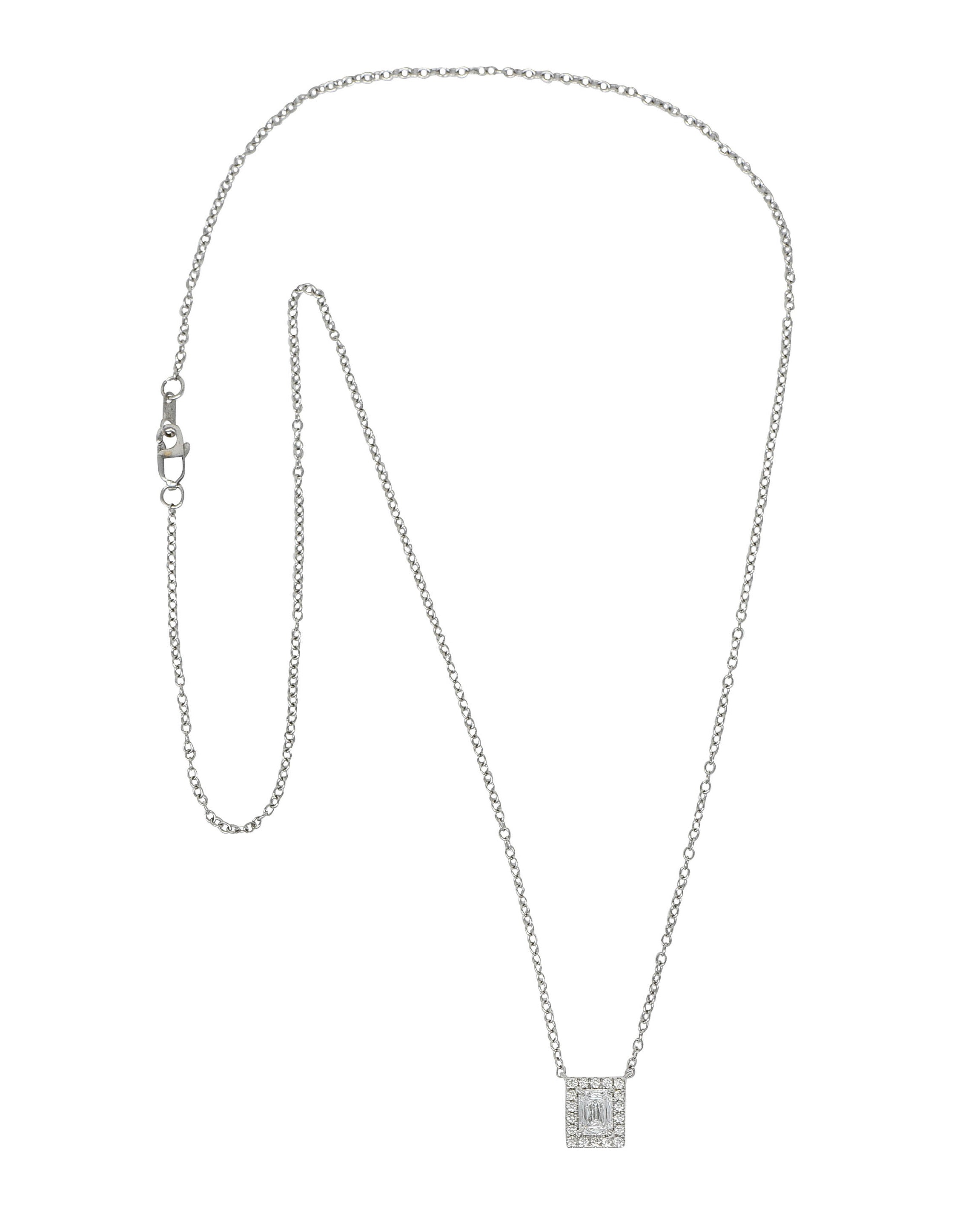 Modern 0.70 CTW Crisscut Diamond Platinum Station NecklaceNecklace - Wilson's Estate Jewelry