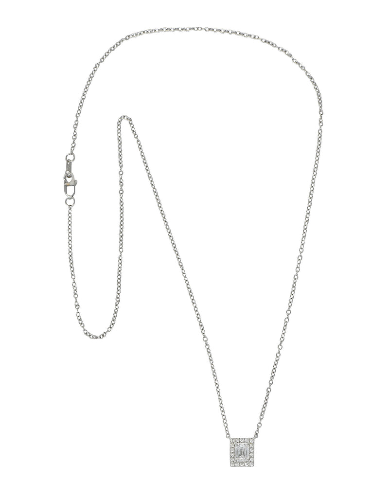 Modern 0.70 CTW Crisscut Diamond Platinum Station NecklaceNecklace - Wilson's Estate Jewelry