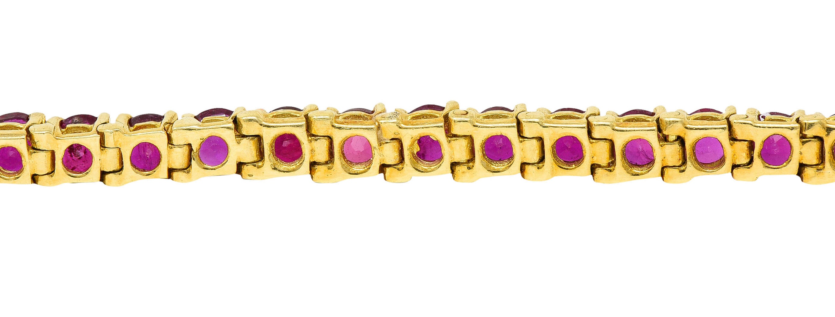 Van Cleef & Arpels 7.50 CTW Ruby 18 Karat Gold Line Bracelet Circa 1970bracelet - Wilson's Estate Jewelry