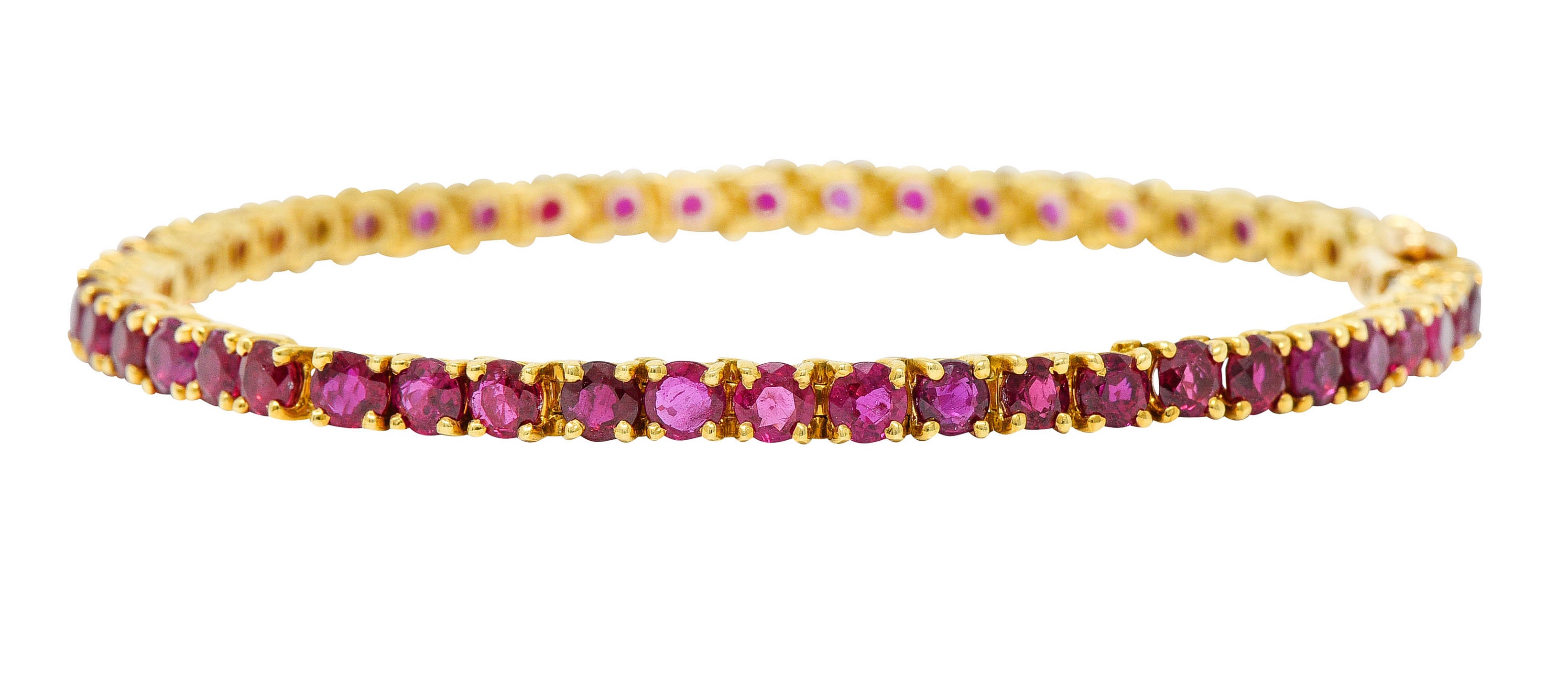 Van Cleef & Arpels 7.50 CTW Ruby 18 Karat Gold Line Bracelet Circa 1970bracelet - Wilson's Estate Jewelry