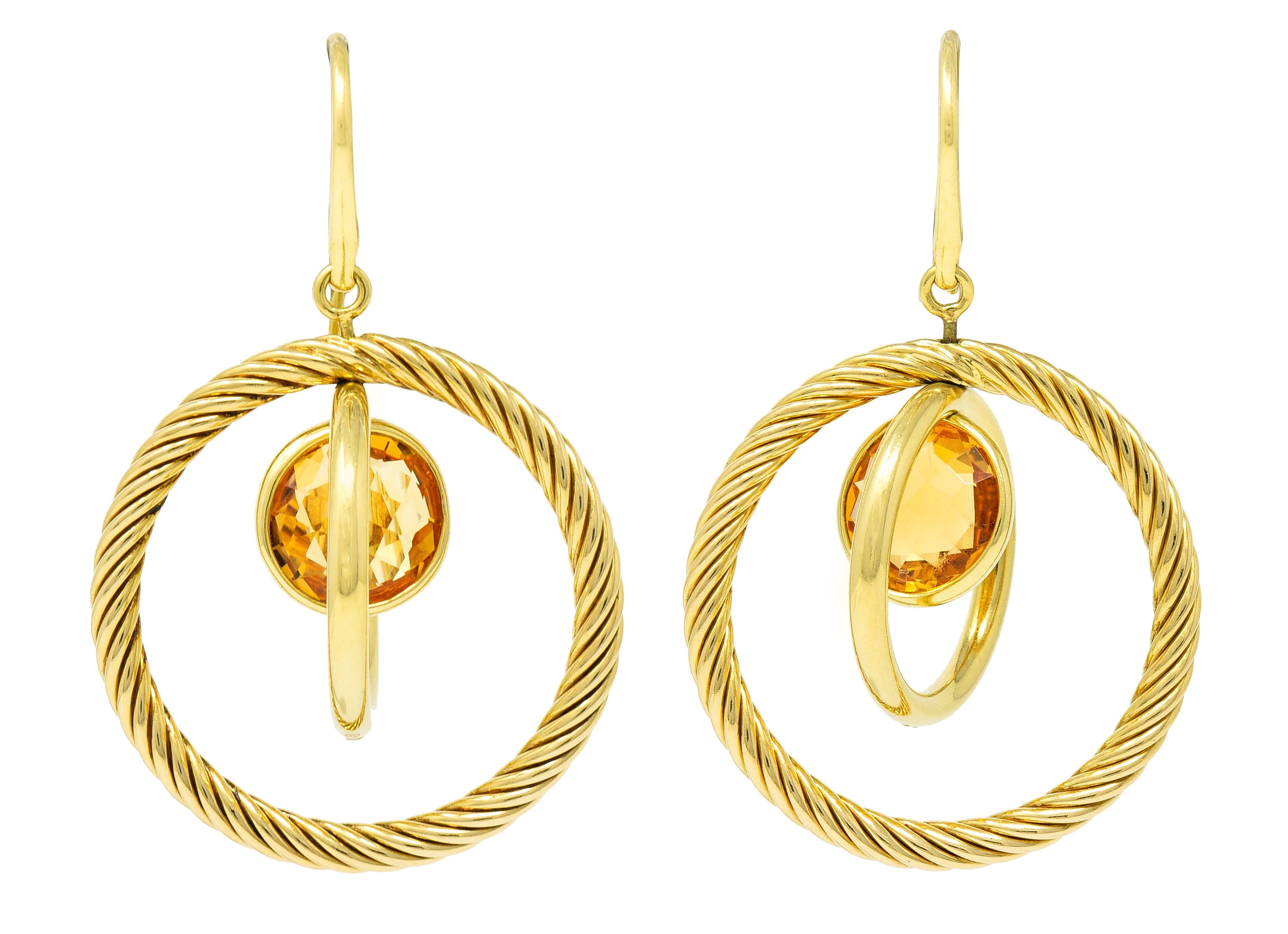 David Yurman Citrine 18 Karat Gold Mobile Drop EarringsEarrings - Wilson's Estate Jewelry