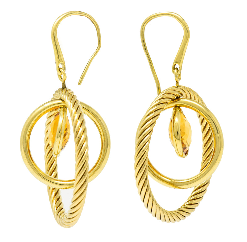 David Yurman Citrine 18 Karat Gold Mobile Drop EarringsEarrings - Wilson's Estate Jewelry