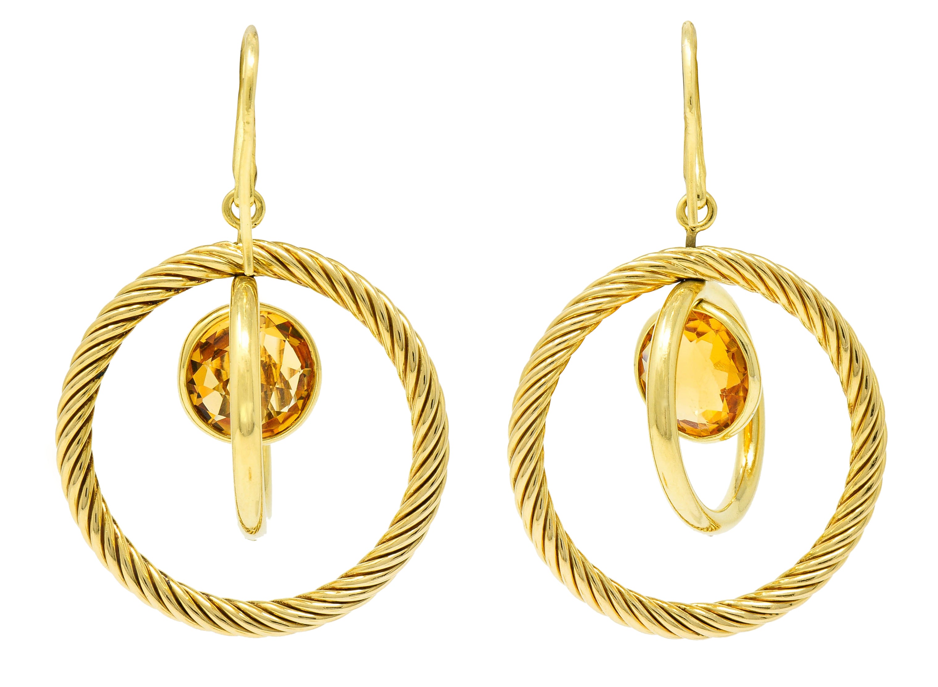 David Yurman Citrine 18 Karat Gold Mobile Drop EarringsEarrings - Wilson's Estate Jewelry