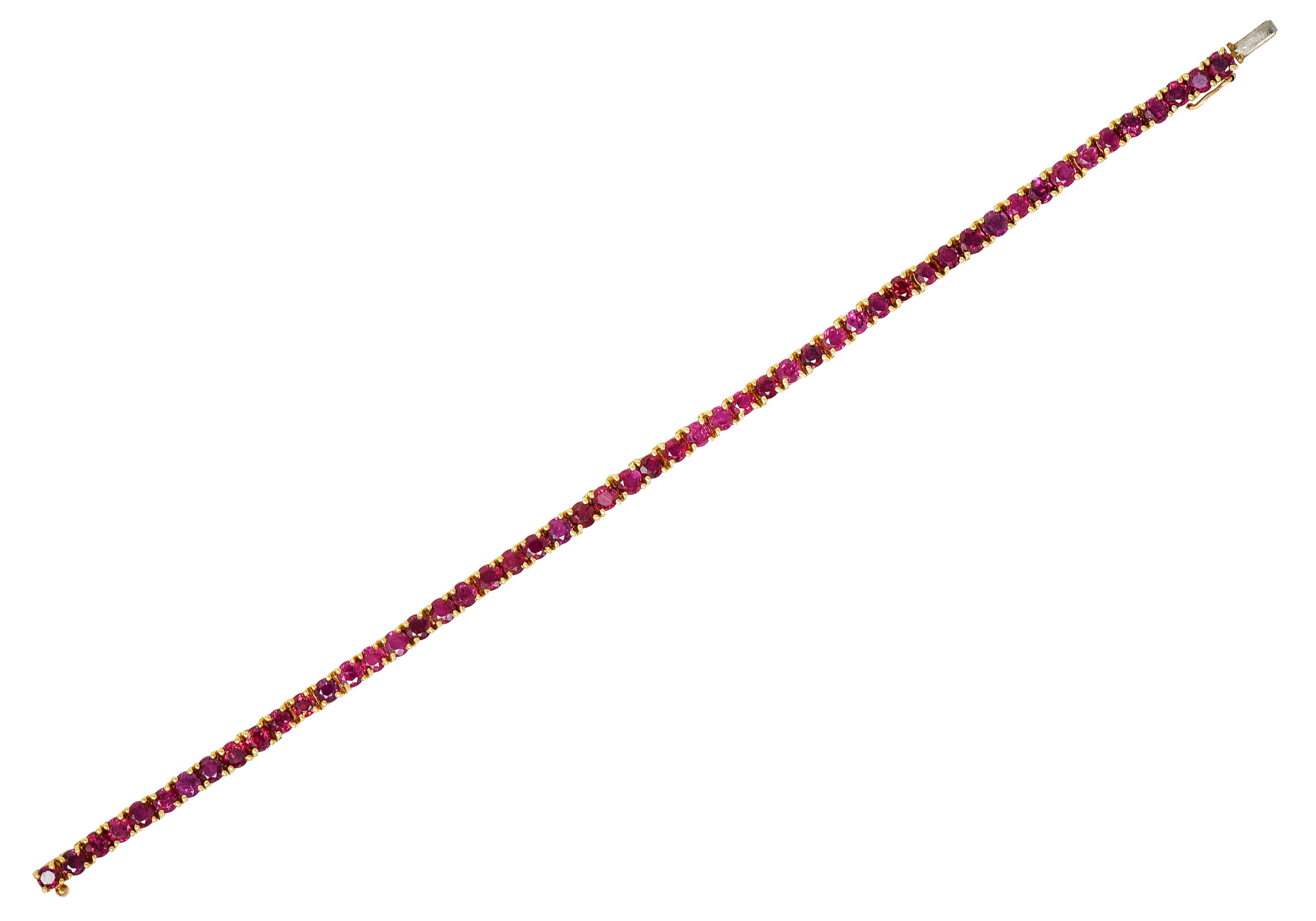 Van Cleef & Arpels 7.50 CTW Ruby 18 Karat Gold Line Bracelet Circa 1970bracelet - Wilson's Estate Jewelry