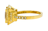 Heliodor Golden Beryl Diamond Halo 18 Karat Gold Gemstone RingRing - Wilson's Estate Jewelry