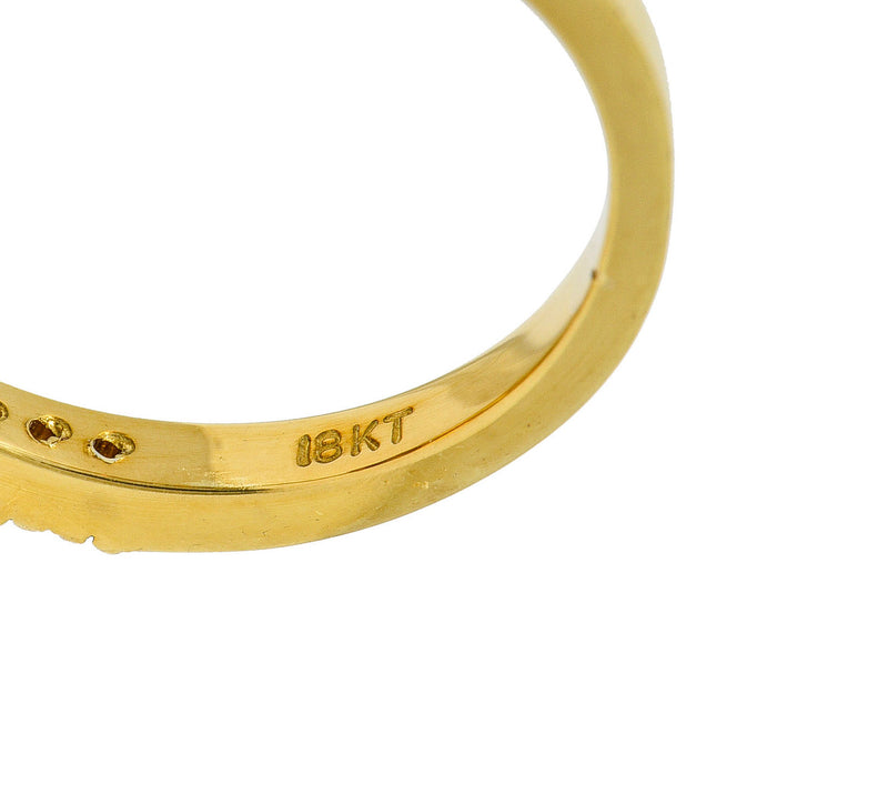 Heliodor Golden Beryl Diamond Halo 18 Karat Gold Gemstone RingRing - Wilson's Estate Jewelry