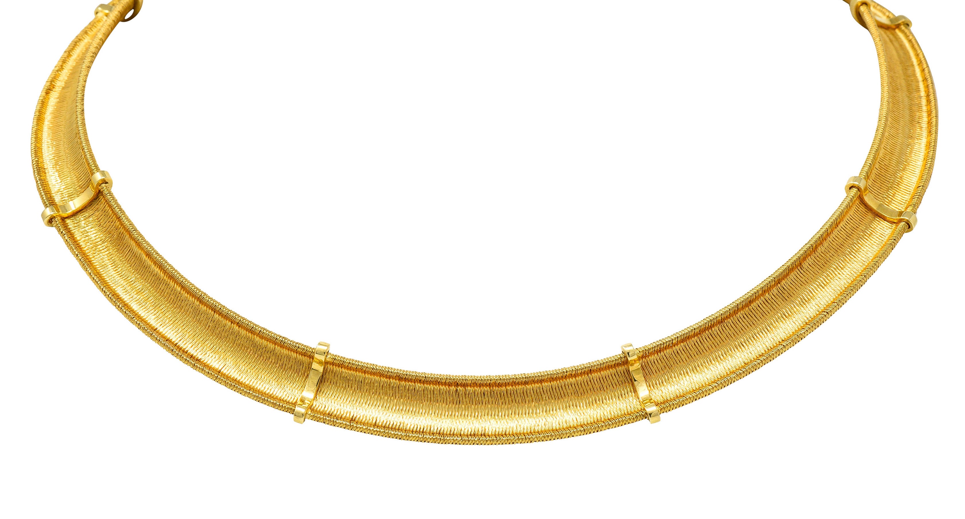 Roberto Coin Vintage Italian 18 Karat Yellow Gold Woven Collar NecklaceNecklace - Wilson's Estate Jewelry