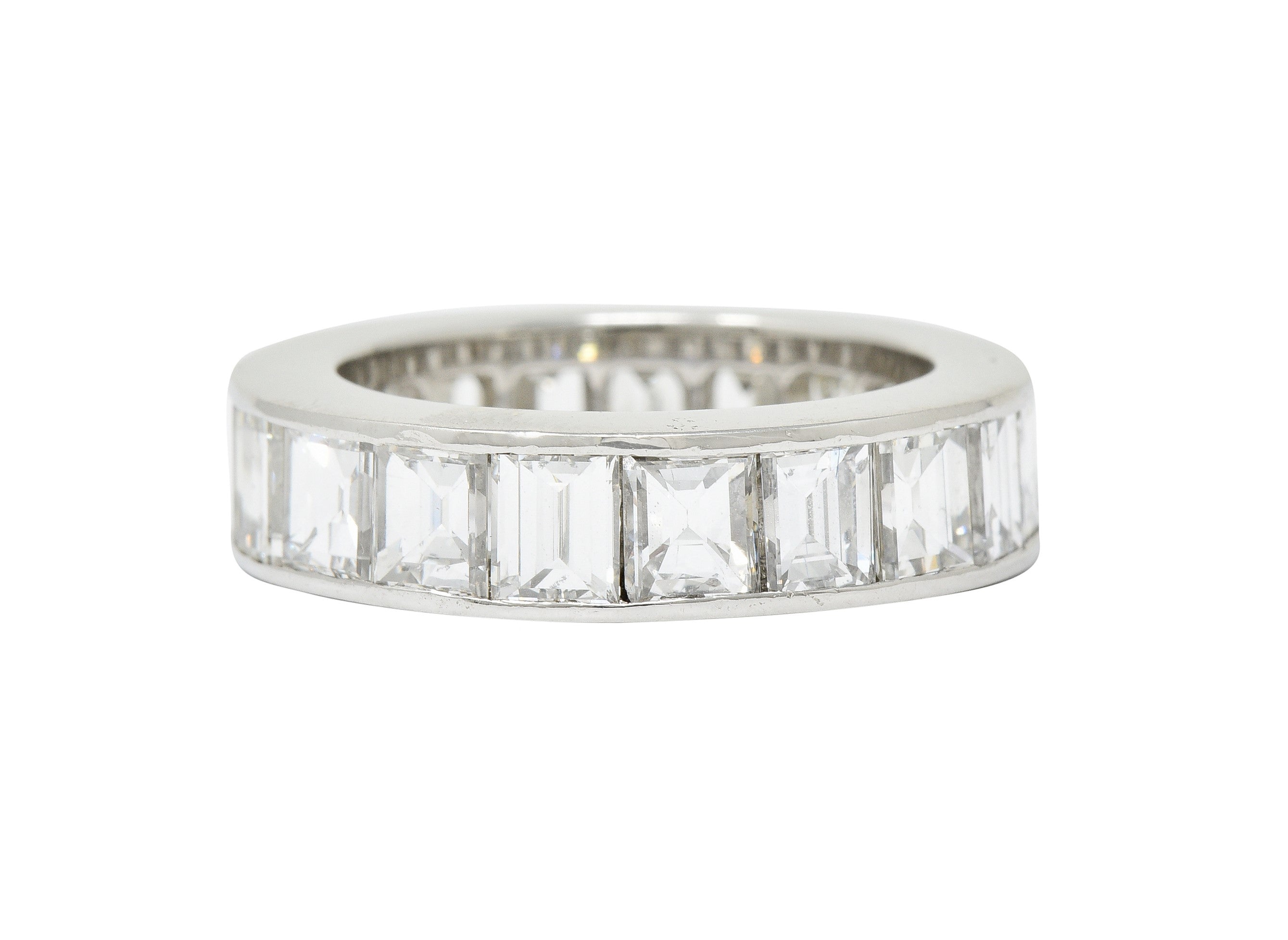 1950's Mid-Century 8.50 CTW Step Cut Diamond Platinum Eternity Band Unisex RingRing - Wilson's Estate Jewelry