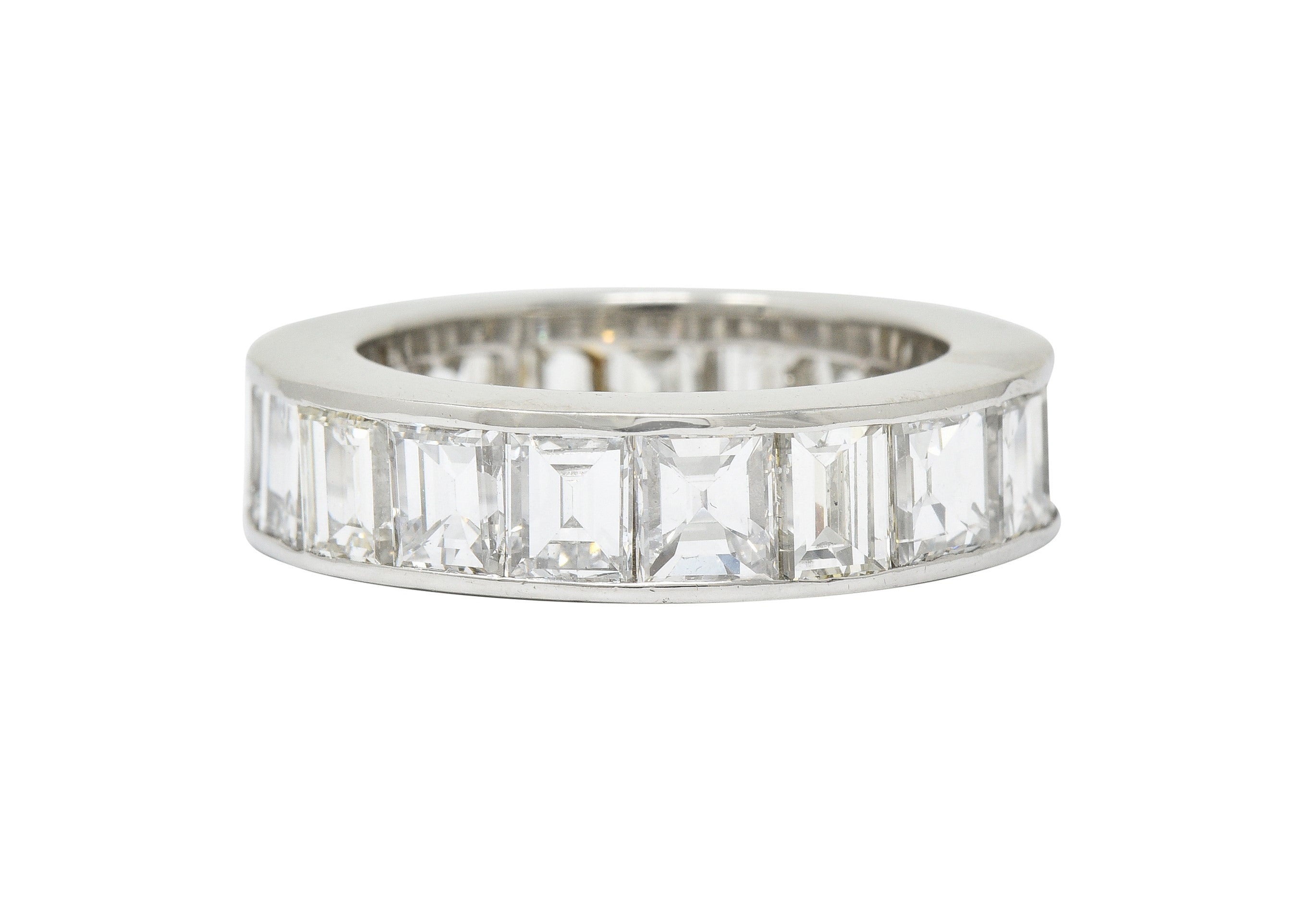 1950's Mid-Century 8.50 CTW Step Cut Diamond Platinum Eternity Band Unisex RingRing - Wilson's Estate Jewelry