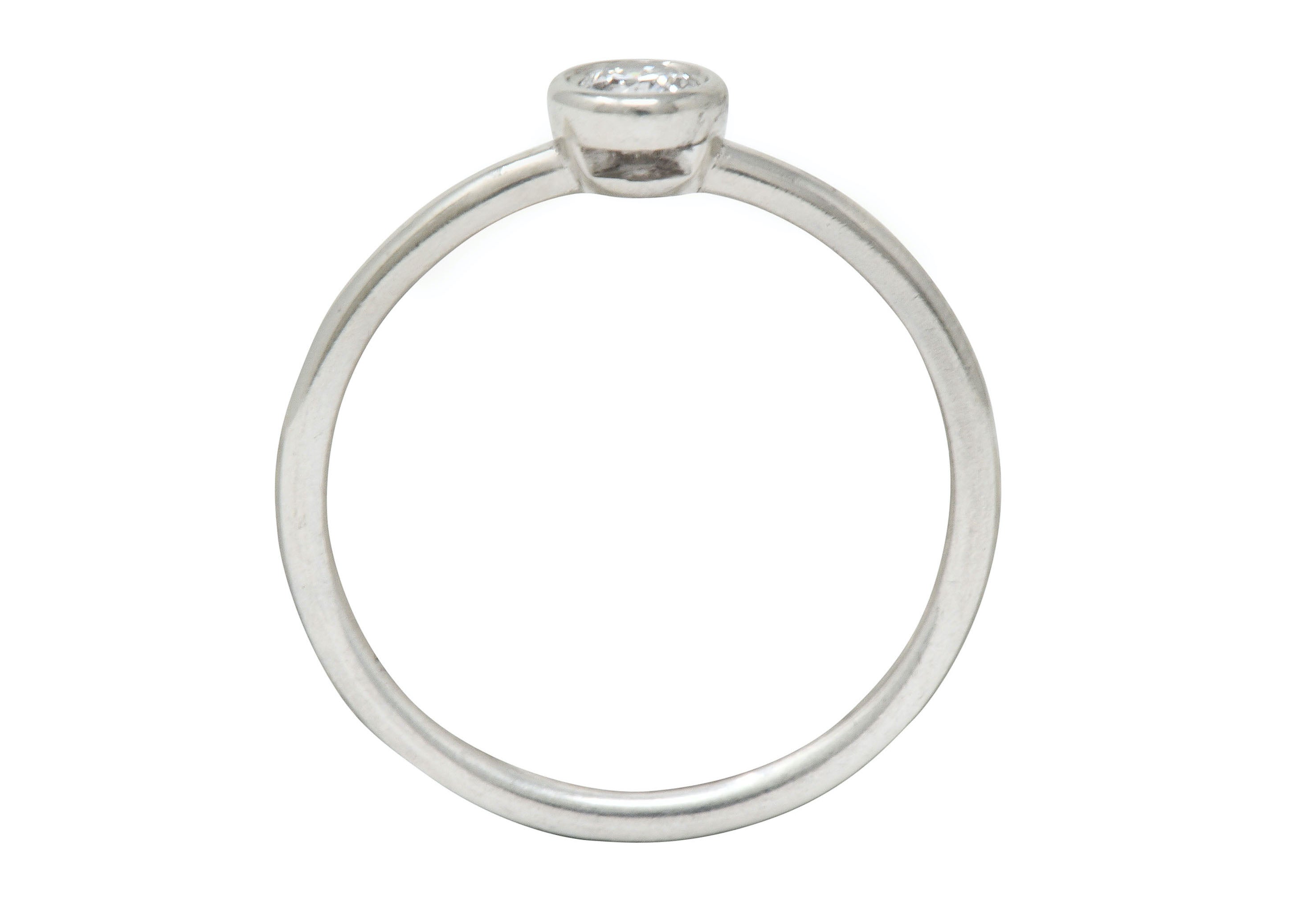 Tiffany & Co. Contemporary Diamond Platinum Bezet Solitaire RingRing - Wilson's Estate Jewelry