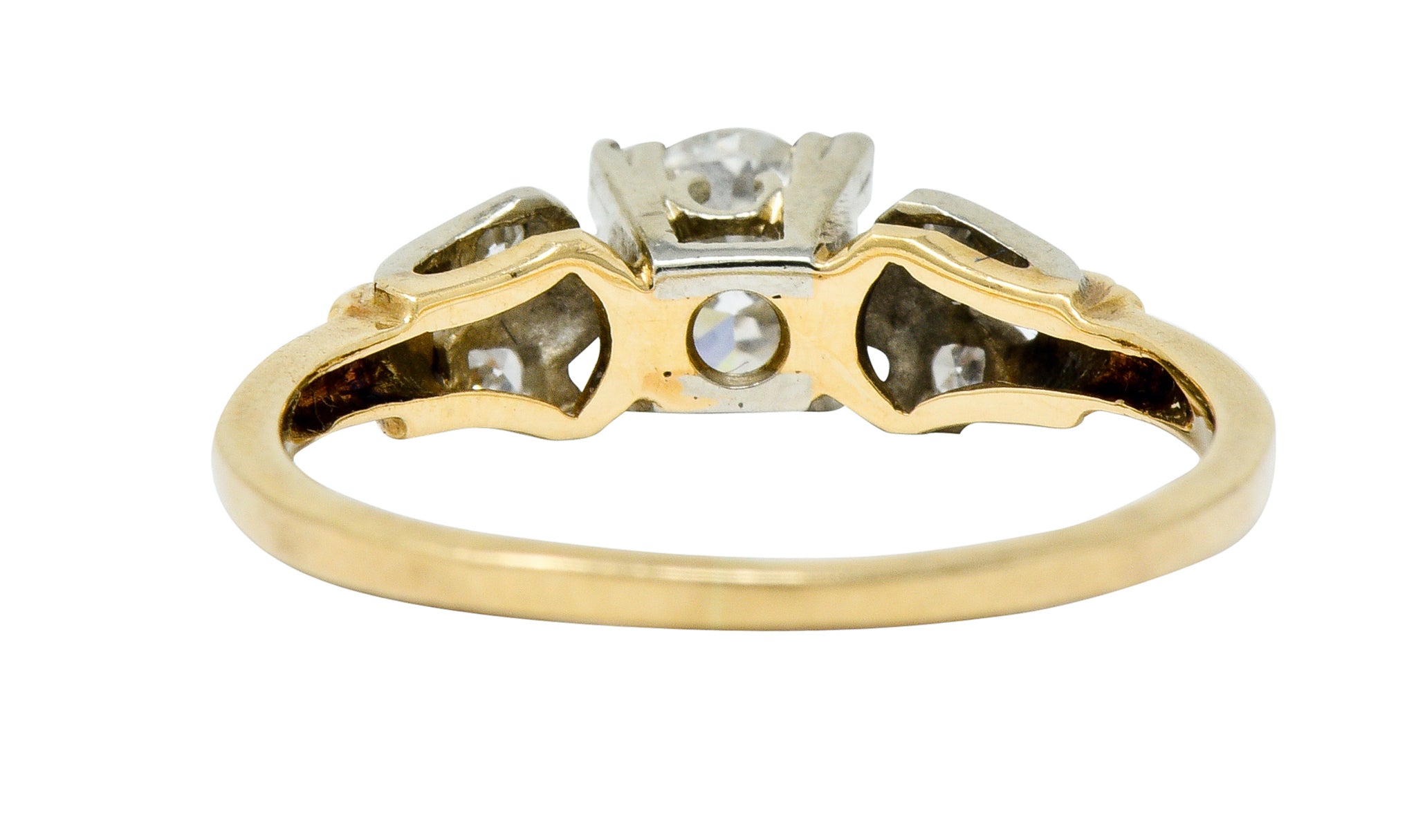 Retro 0.51 CTW Diamond 14 Karat Two-Tone Gold Engagement RingRing - Wilson's Estate Jewelry