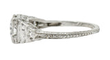Art Deco 0.95 CTW Diamond Platinum Heart Engagement RingRing - Wilson's Estate Jewelry