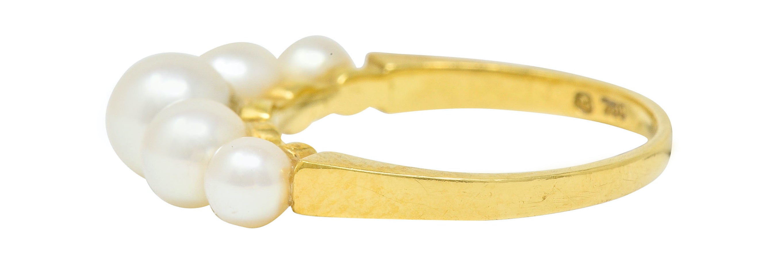 Mikimoto Vintage Cultured Pearl 18 Karat Gold Band RingRing - Wilson's Estate Jewelry