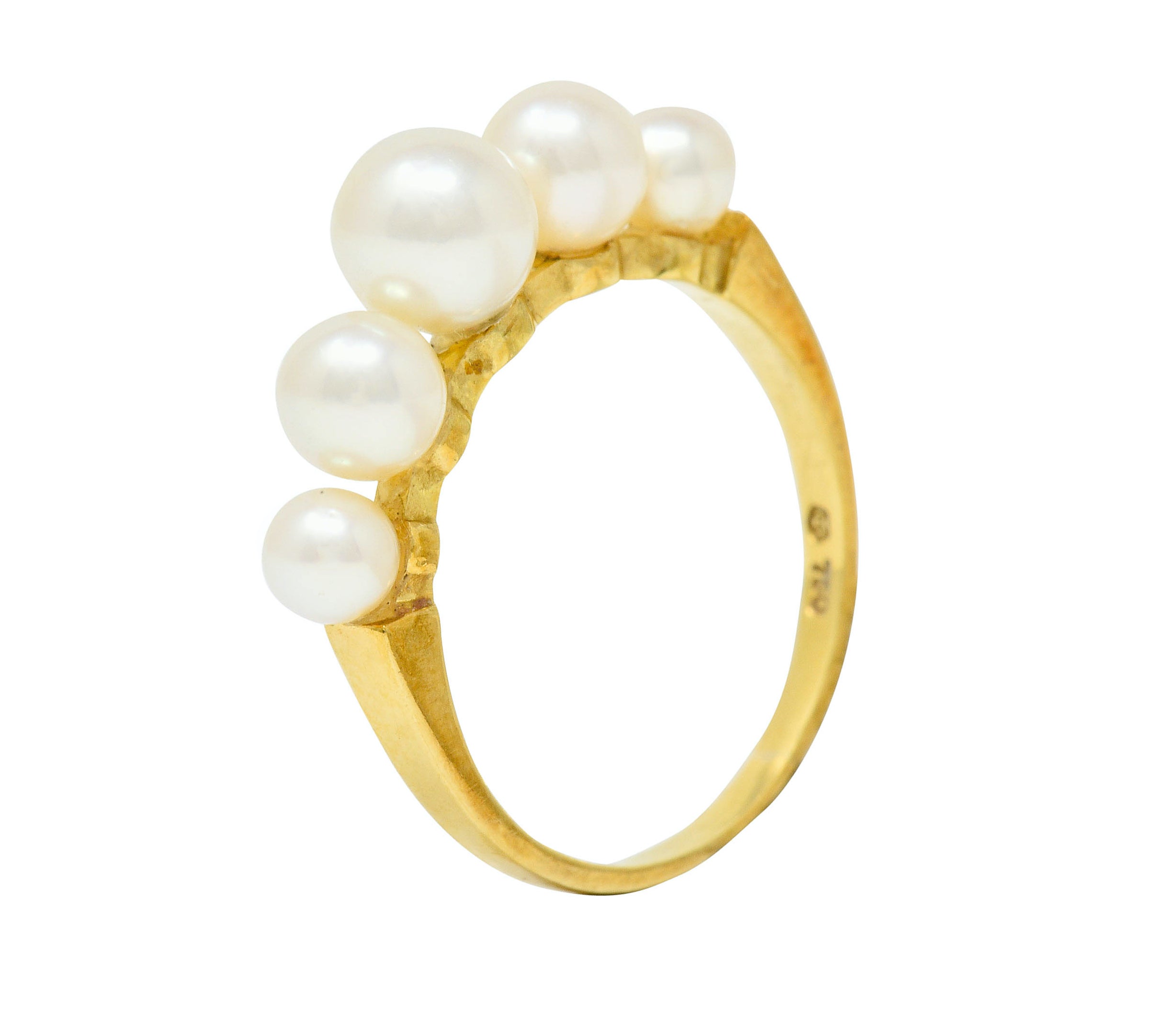 Mikimoto Vintage Cultured Pearl 18 Karat Gold Band RingRing - Wilson's Estate Jewelry