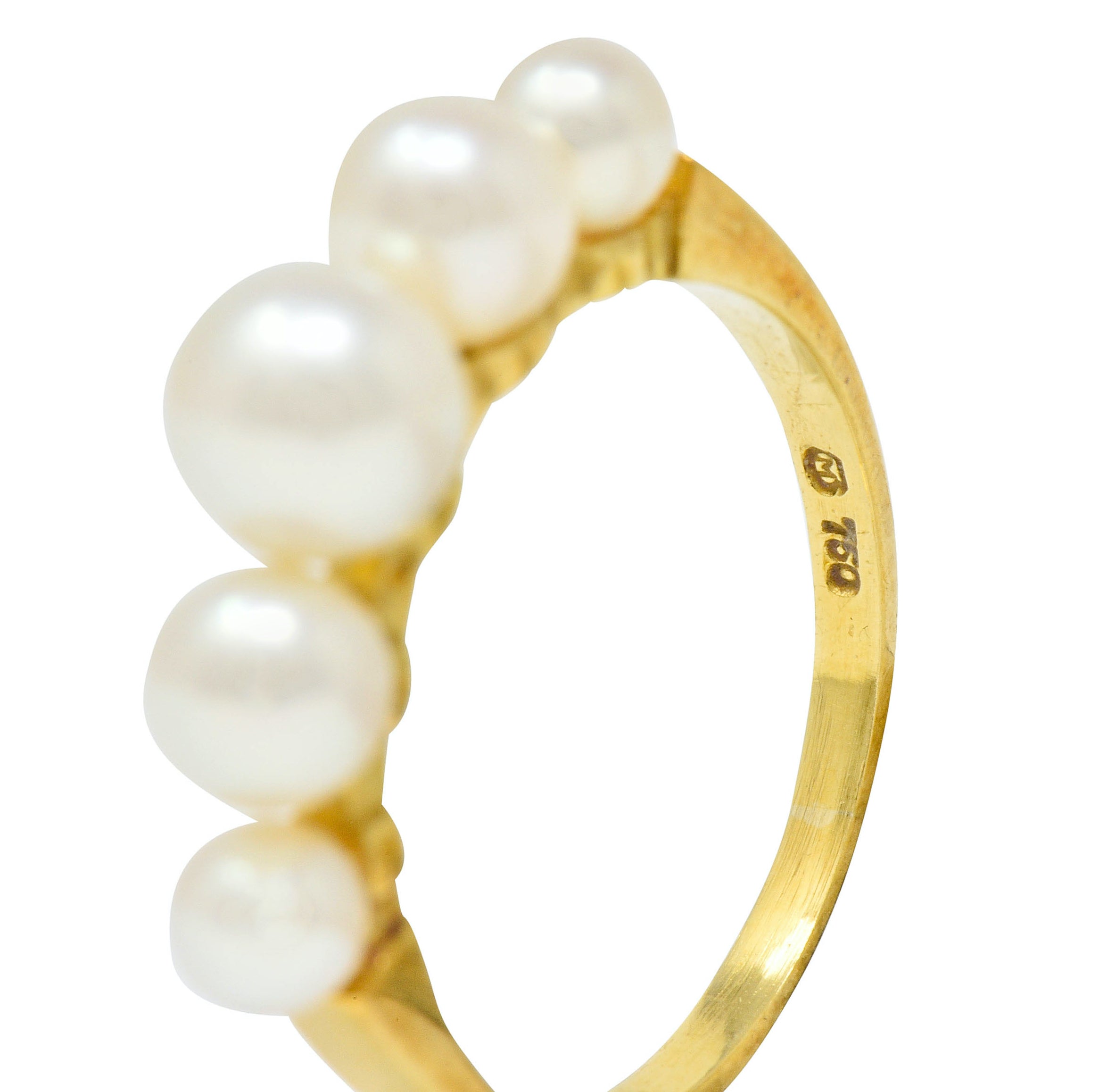 Mikimoto Vintage Cultured Pearl 18 Karat Gold Band RingRing - Wilson's Estate Jewelry