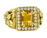 Kieselstein Cord Heliodor Golden Beryl Diamond 18 Karat Gold Flower RingRing - Wilson's Estate Jewelry