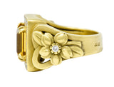 Kieselstein Cord Heliodor Golden Beryl Diamond 18 Karat Gold Flower RingRing - Wilson's Estate Jewelry