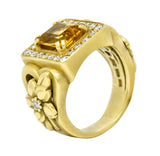 Kieselstein Cord Heliodor Golden Beryl Diamond 18 Karat Gold Flower RingRing - Wilson's Estate Jewelry