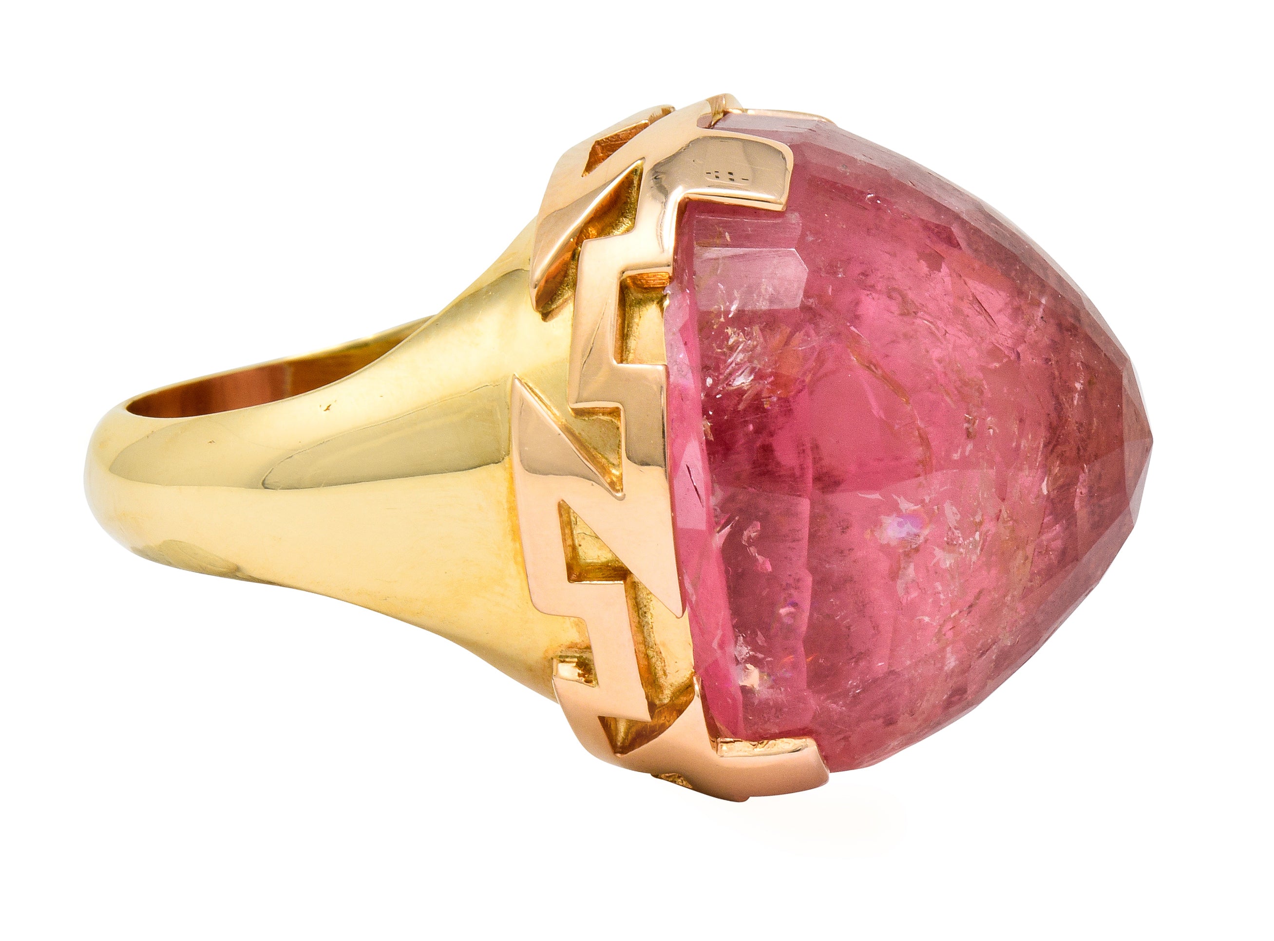 SeidenGang Vintage Pink Tourmaline 14 Karat Gold Cocktail Ring - Wilson's Estate Jewelry