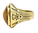 Egyptian Revival Hardstone 14 Karat Gold Unisex Scarab RingRing - Wilson's Estate Jewelry