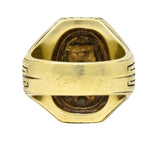 Egyptian Revival Hardstone 14 Karat Gold Unisex Scarab RingRing - Wilson's Estate Jewelry