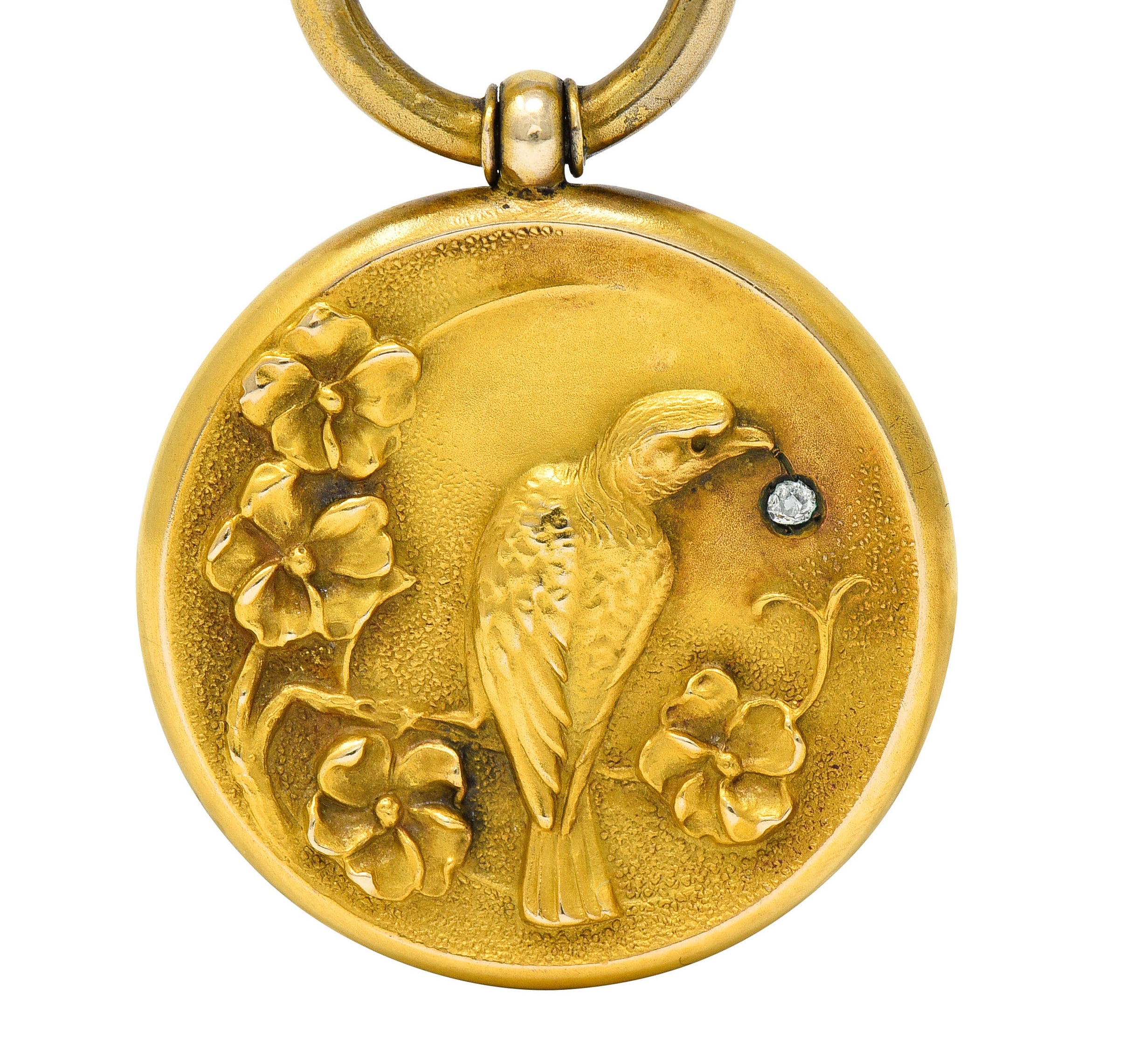 1900 Victorian Diamond 18 Karat Gold Eagle Pendantcharm - Wilson's Estate Jewelry