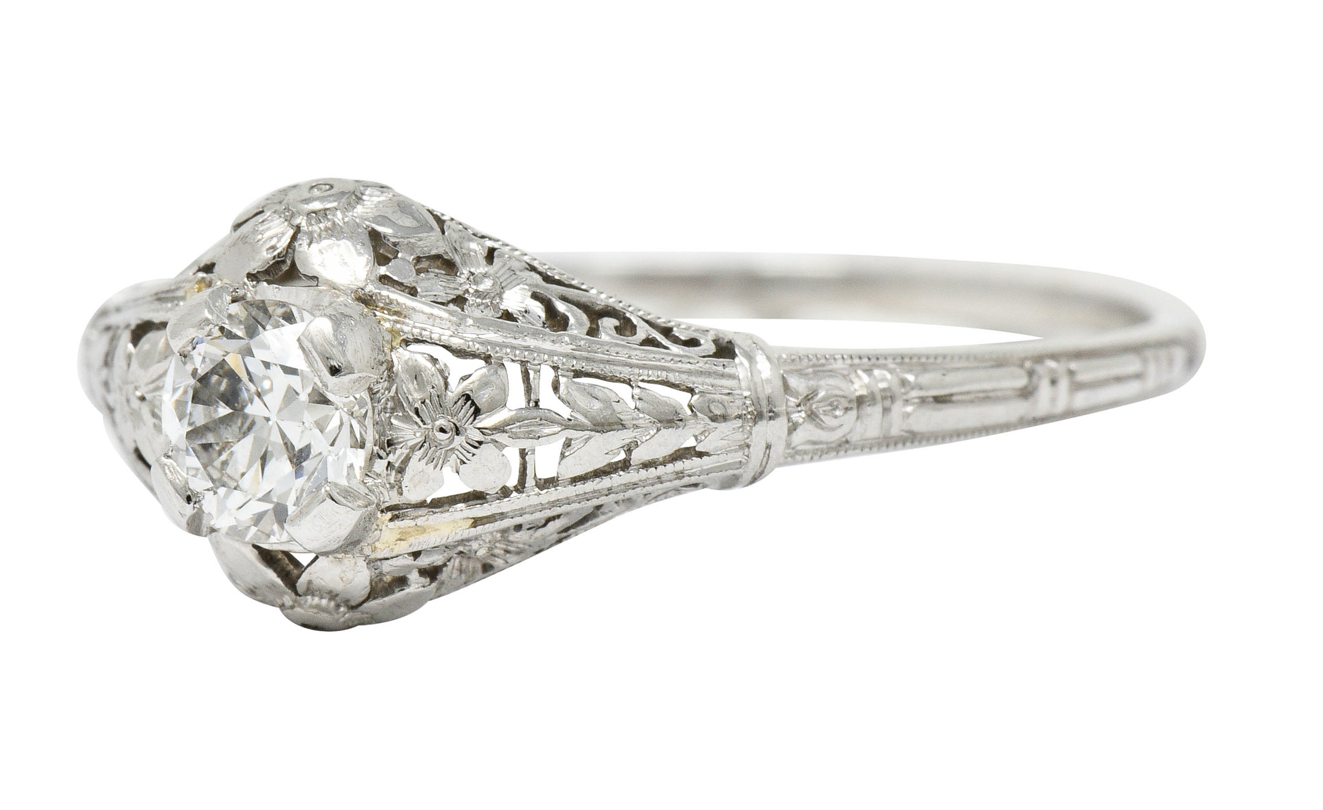 Early Art Deco 0.47 CTW Diamond Platinum Orange Blossom Engagement RingRing - Wilson's Estate Jewelry