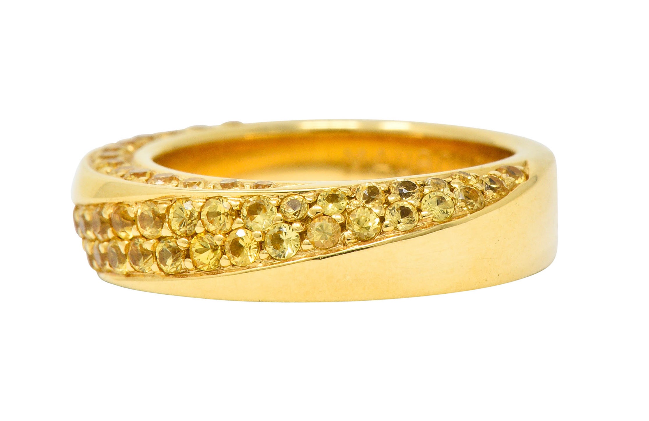 Mauboussin Paris 1.75 CTW Yellow Sapphire 18 Karat Gold Serpentine Band RingRing - Wilson's Estate Jewelry