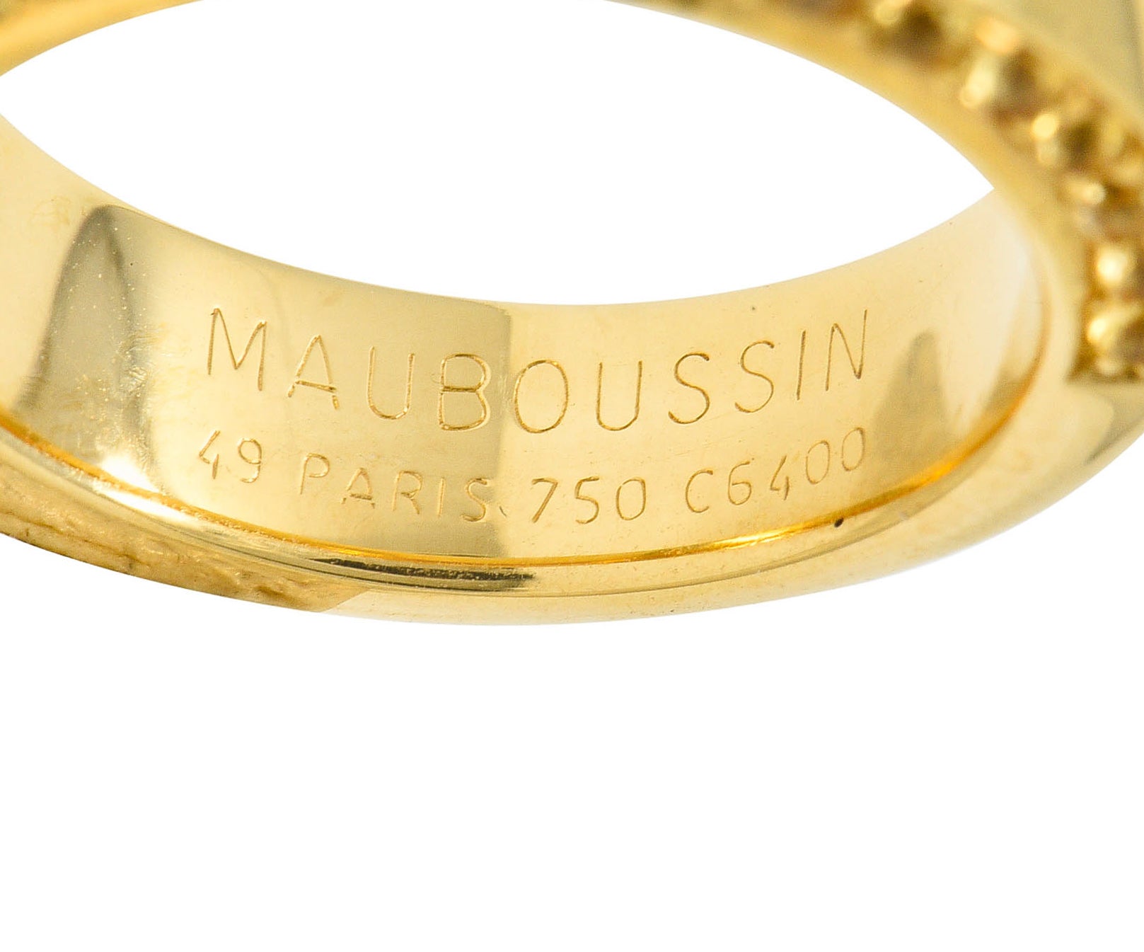 Mauboussin Paris 1.75 CTW Yellow Sapphire 18 Karat Gold Serpentine Band RingRing - Wilson's Estate Jewelry