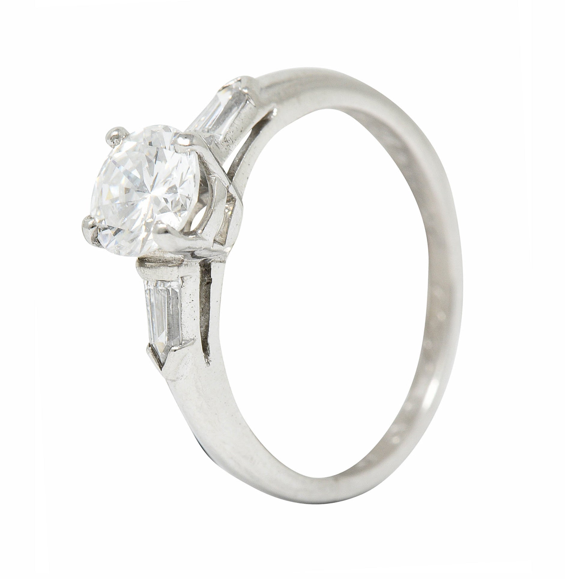 1930's Art Deco 0.91 CTW Diamond Platinum Engagement Ring GIARing - Wilson's Estate Jewelry