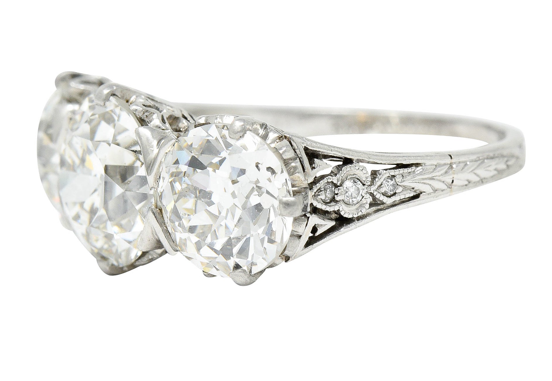 Tiffany & Co. Art Deco 5.50 CTW Diamond Platinum Three Stone RingRing - Wilson's Estate Jewelry