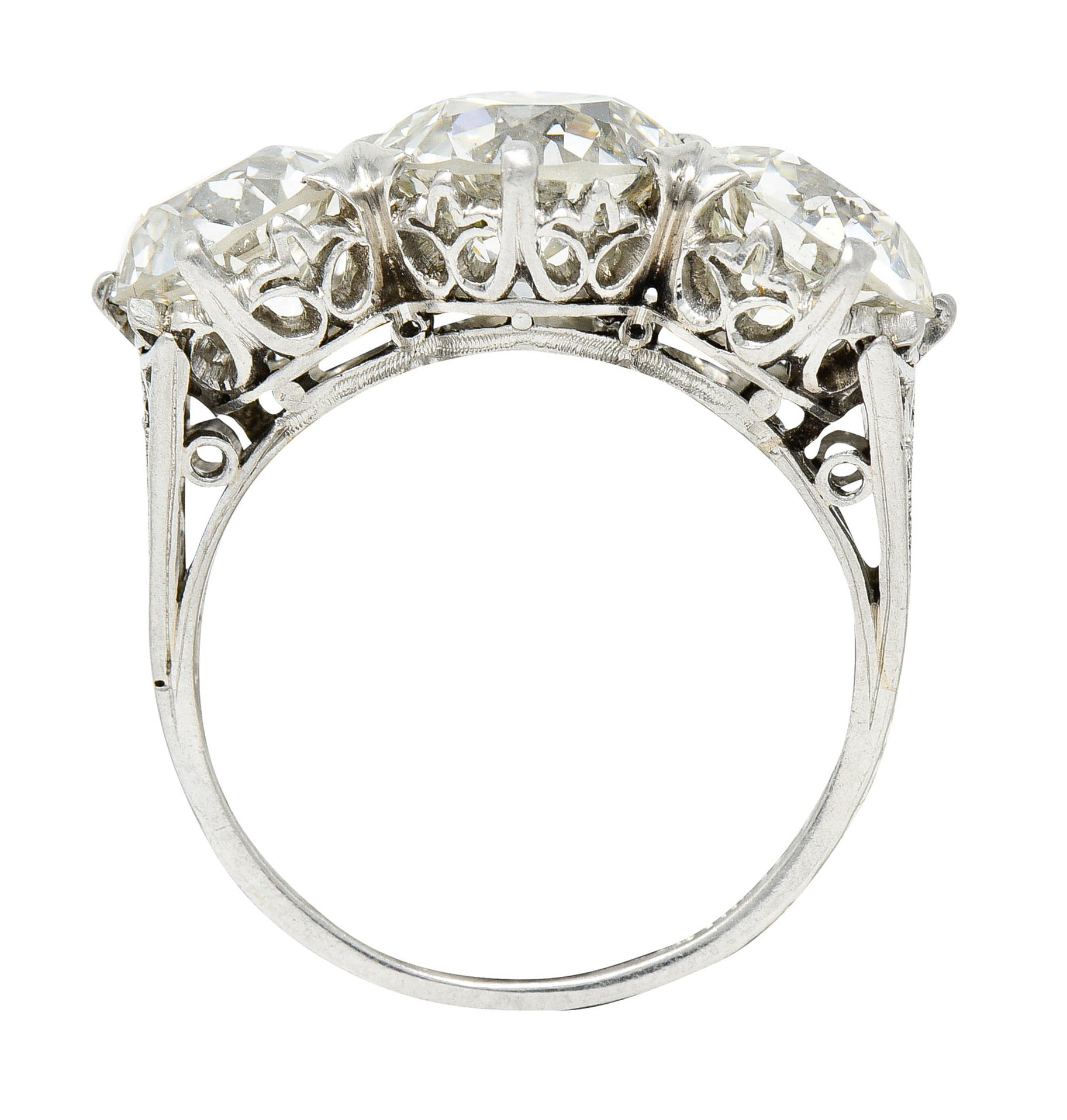 Tiffany & Co. Art Deco 5.50 CTW Diamond Platinum Three Stone RingRing - Wilson's Estate Jewelry