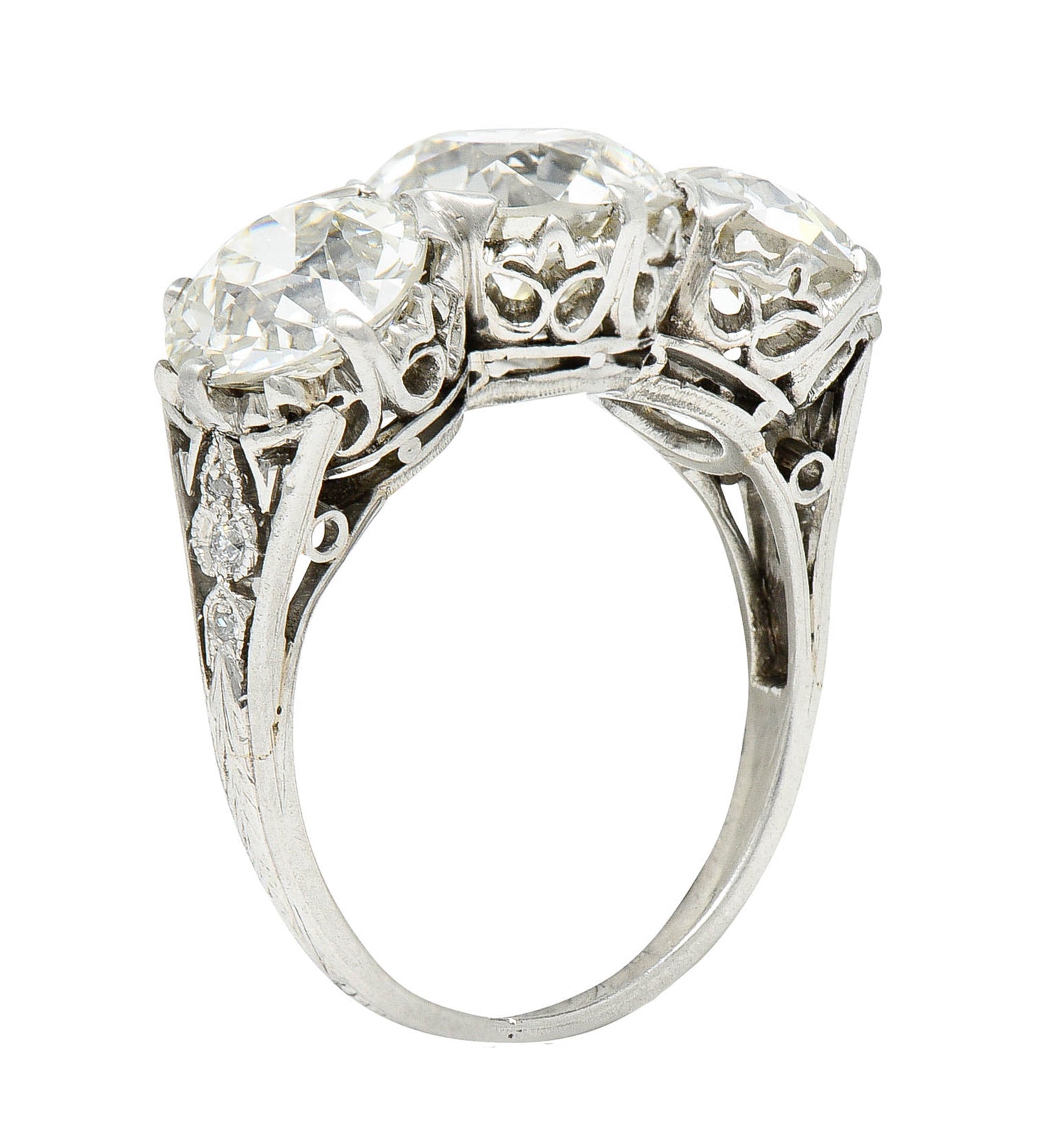 Tiffany & Co. Art Deco 5.50 CTW Diamond Platinum Three Stone RingRing - Wilson's Estate Jewelry