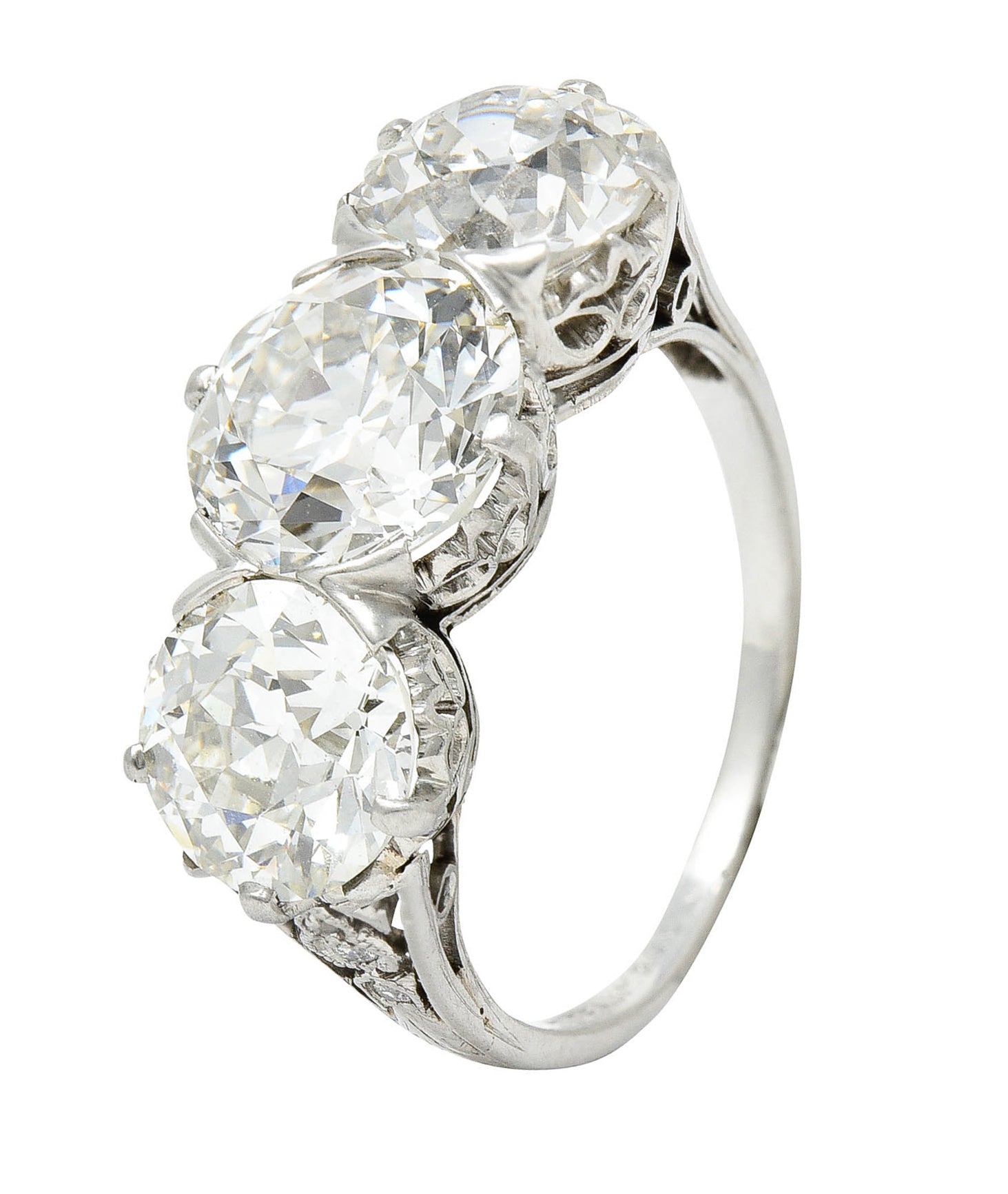 Tiffany & Co. Art Deco 5.50 CTW Diamond Platinum Three Stone RingRing - Wilson's Estate Jewelry