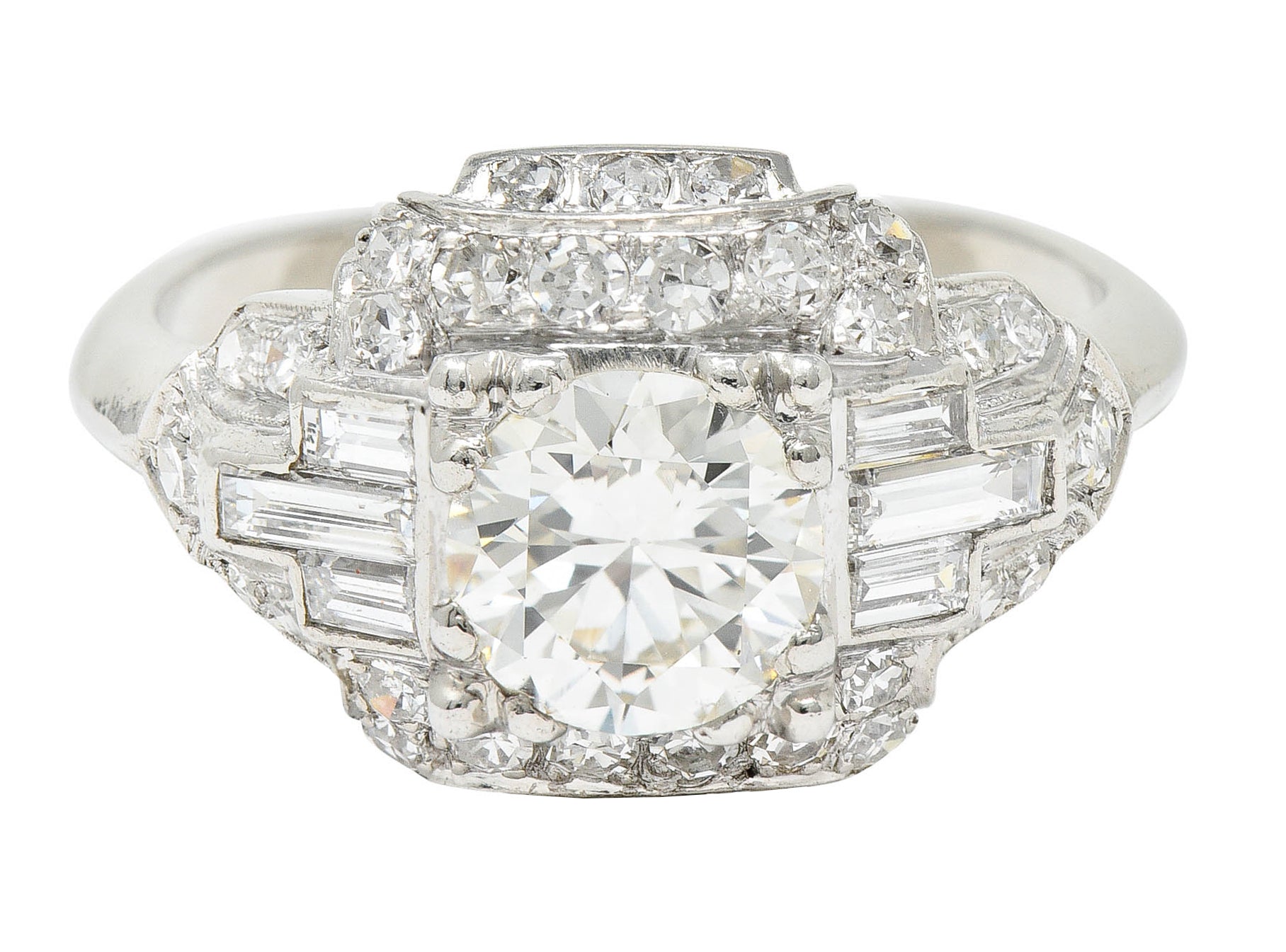 Late Art Deco 2.00 CTW Diamond Platinum Dinner RingRing - Wilson's Estate Jewelry