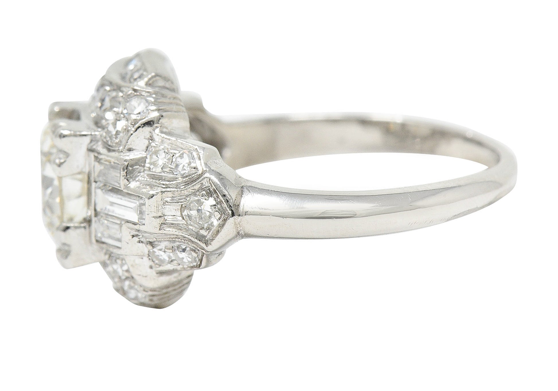 Late Art Deco 2.00 CTW Diamond Platinum Dinner RingRing - Wilson's Estate Jewelry