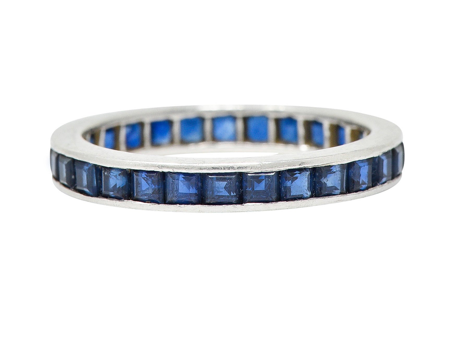 1960's Oscar Heyman Vintage 2.00 CTW Sapphire Platinum Eternity Band RingRing - Wilson's Estate Jewelry