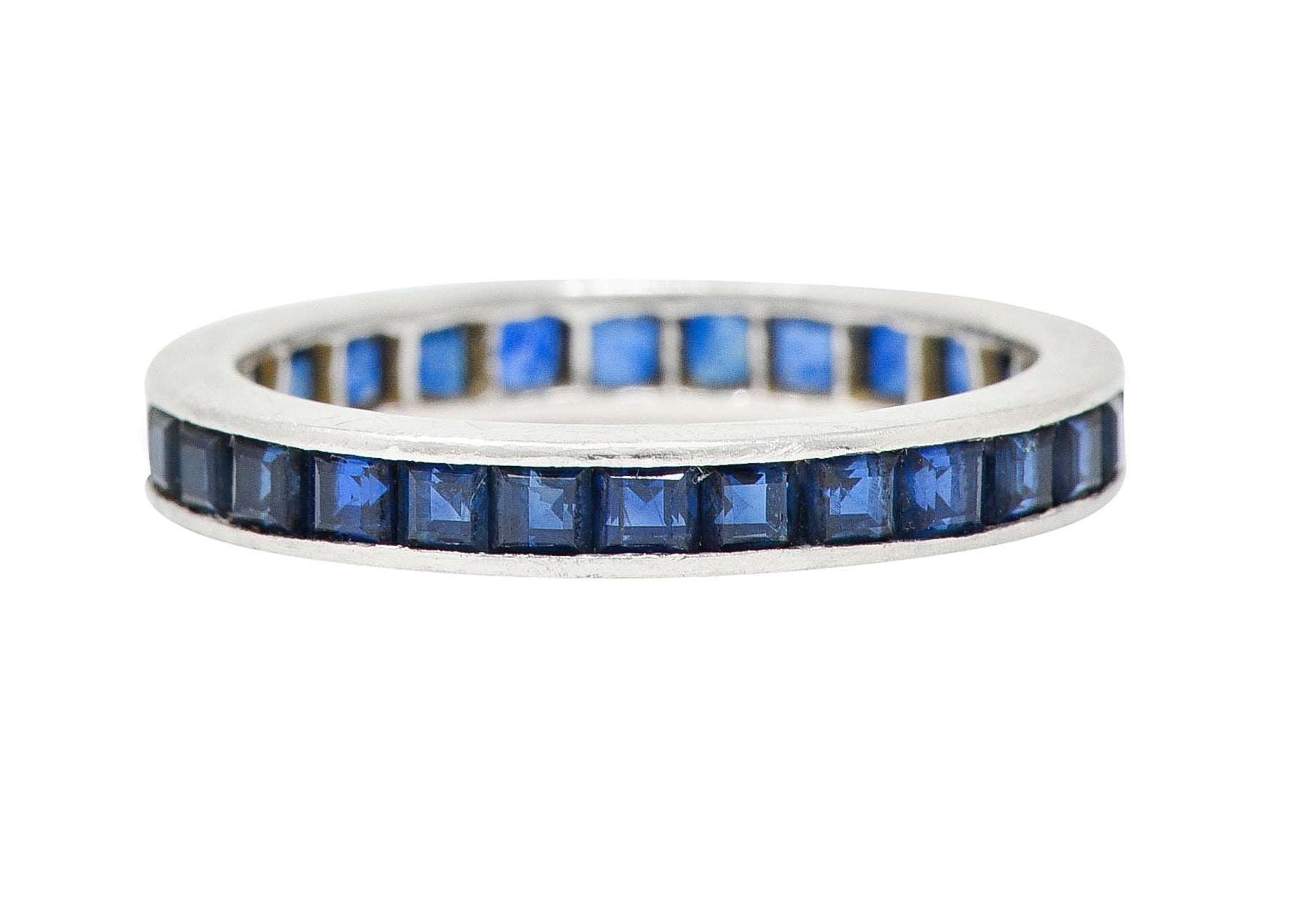 1960's Oscar Heyman Vintage 2.00 CTW Sapphire Platinum Eternity Band RingRing - Wilson's Estate Jewelry