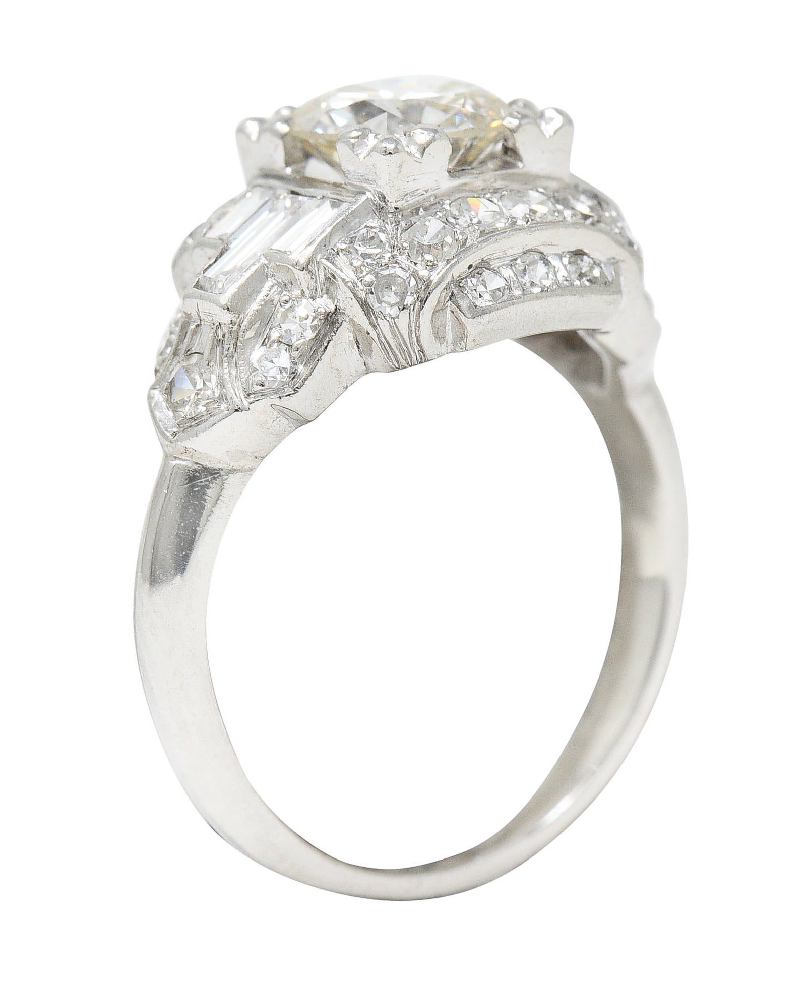 Late Art Deco 2.00 CTW Diamond Platinum Dinner RingRing - Wilson's Estate Jewelry