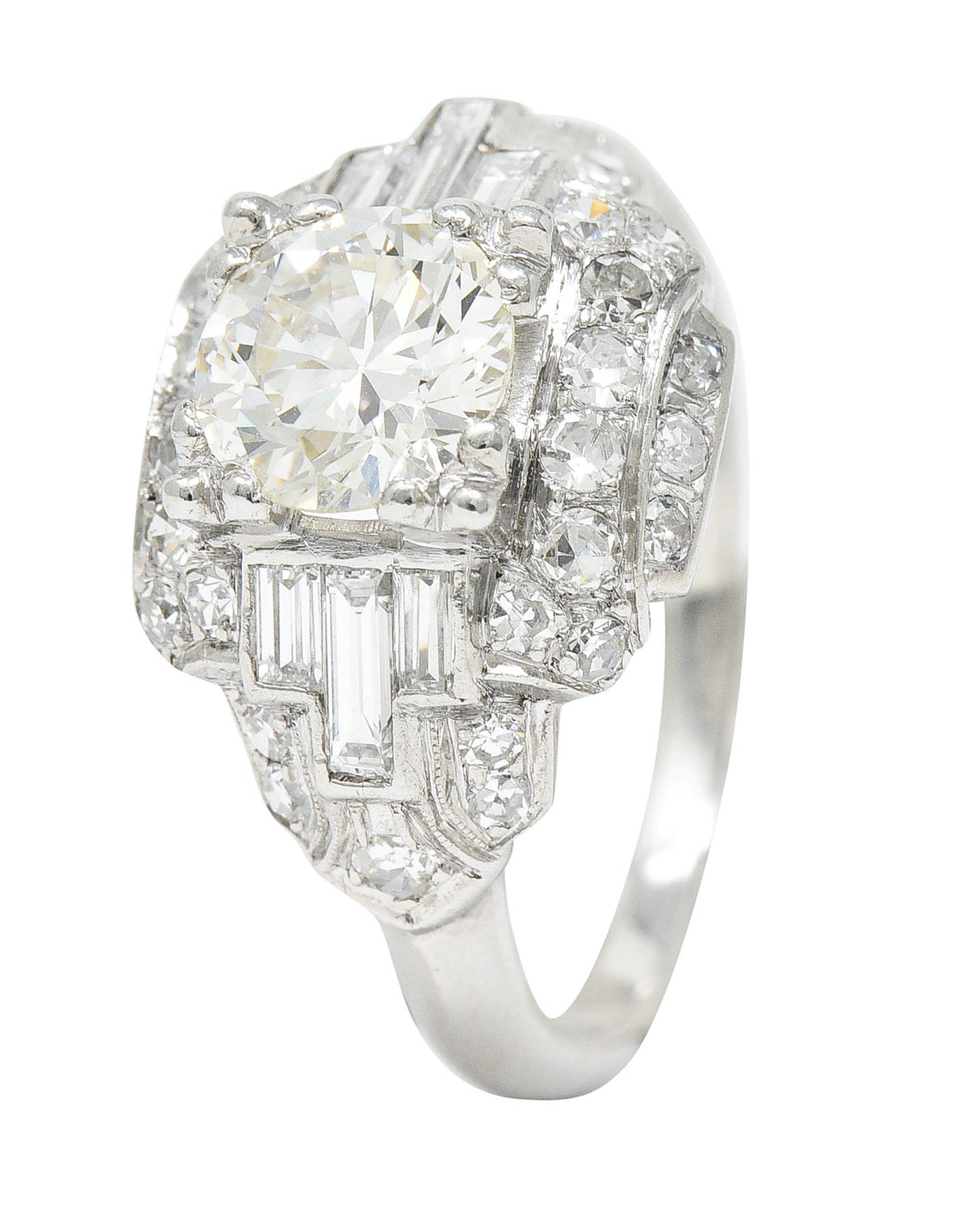 Late Art Deco 2.00 CTW Diamond Platinum Dinner RingRing - Wilson's Estate Jewelry