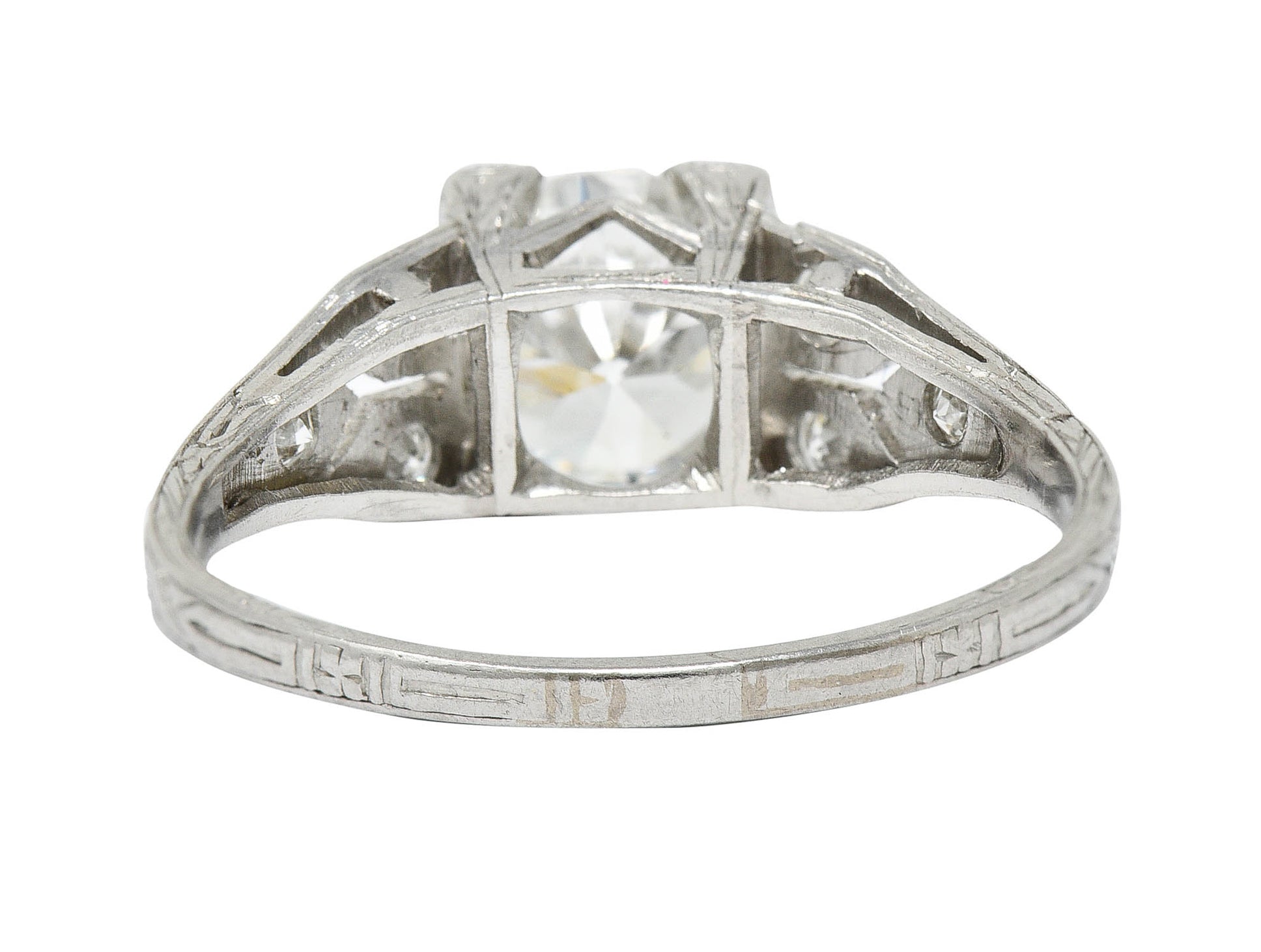 Graf Art Deco 1.36 CTW Diamond Platinum Engagement Ring GIARing - Wilson's Estate Jewelry