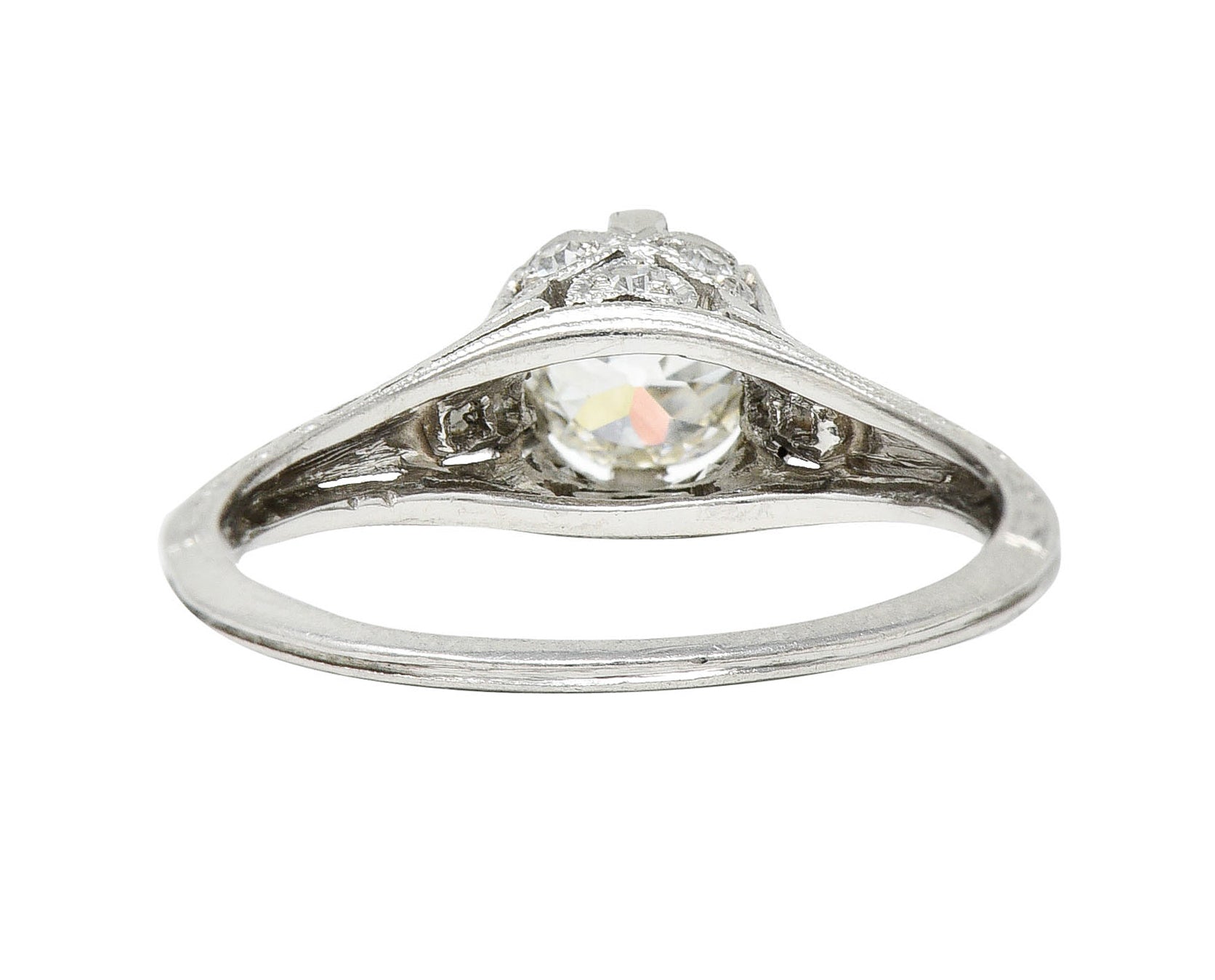 Art Deco 0.75 CTW Diamond Platinum Clover Engagement RingRing - Wilson's Estate Jewelry