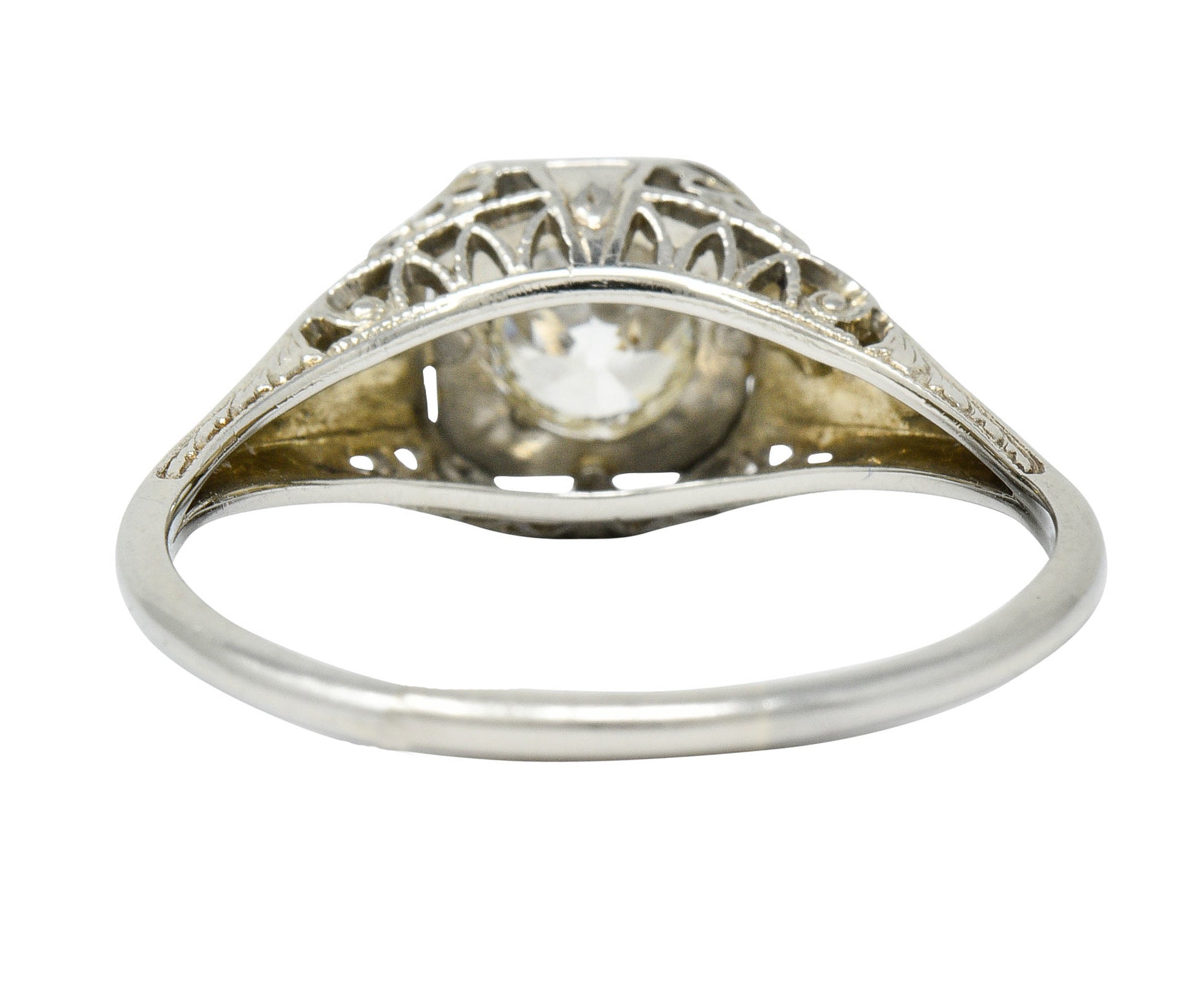 Art Deco 0.55 CTW Diamond 18 Karat White Gold Engagement RingRing - Wilson's Estate Jewelry