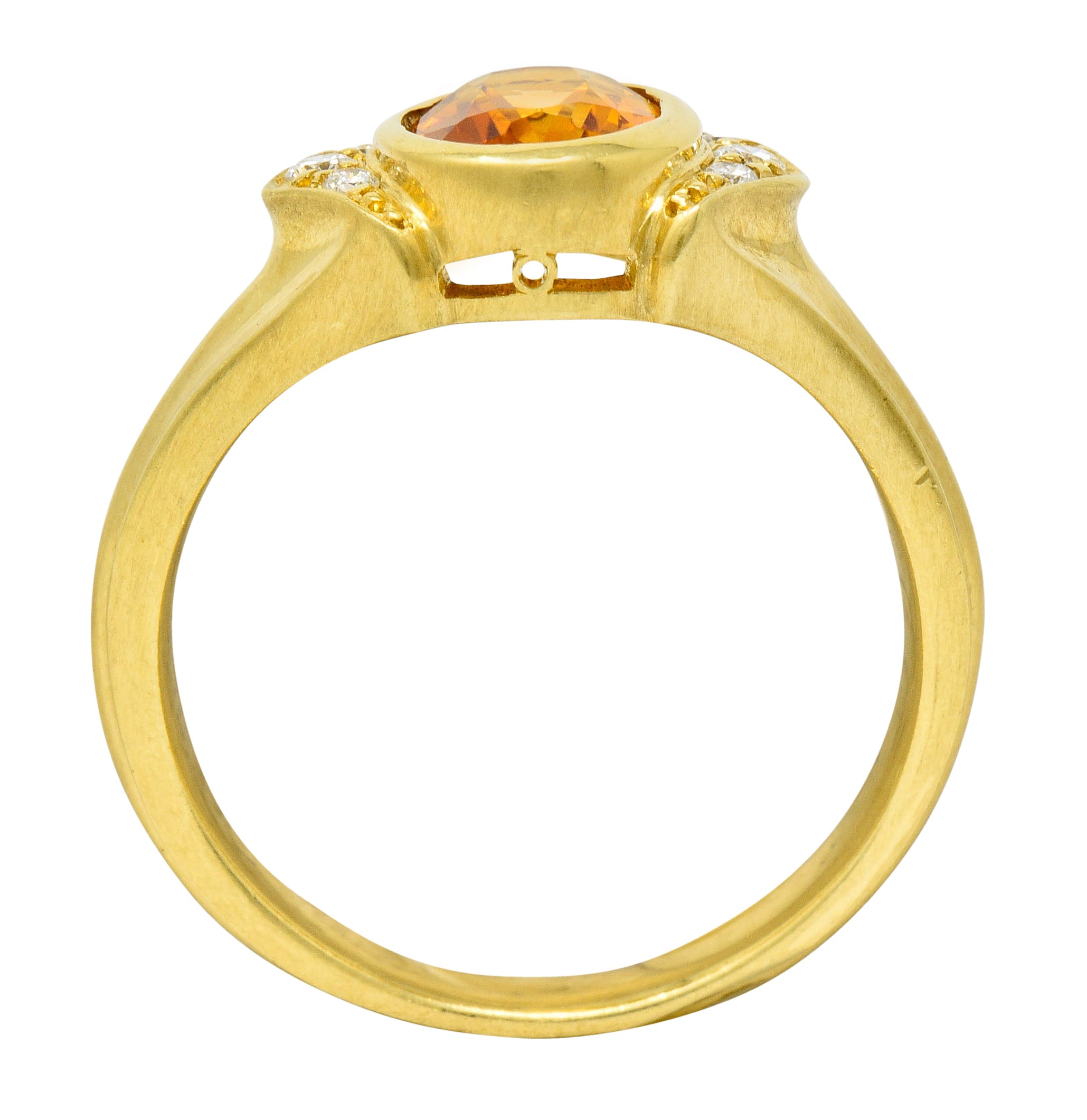 Contemporary Citrine Diamond 18 Karat Gold Gemstone RingRing - Wilson's Estate Jewelry