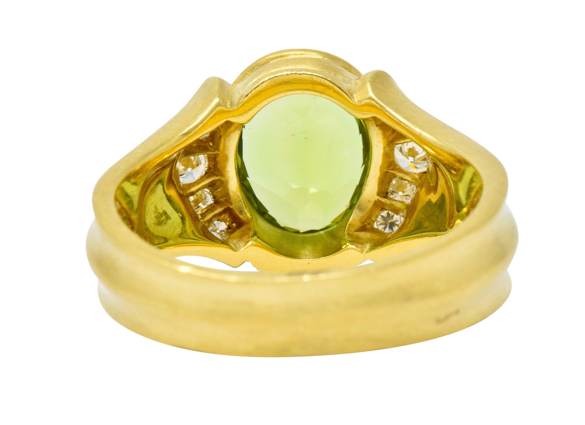 Contemporary Peridot Diamond 18 Karat Gold Gemstone RingRing - Wilson's Estate Jewelry